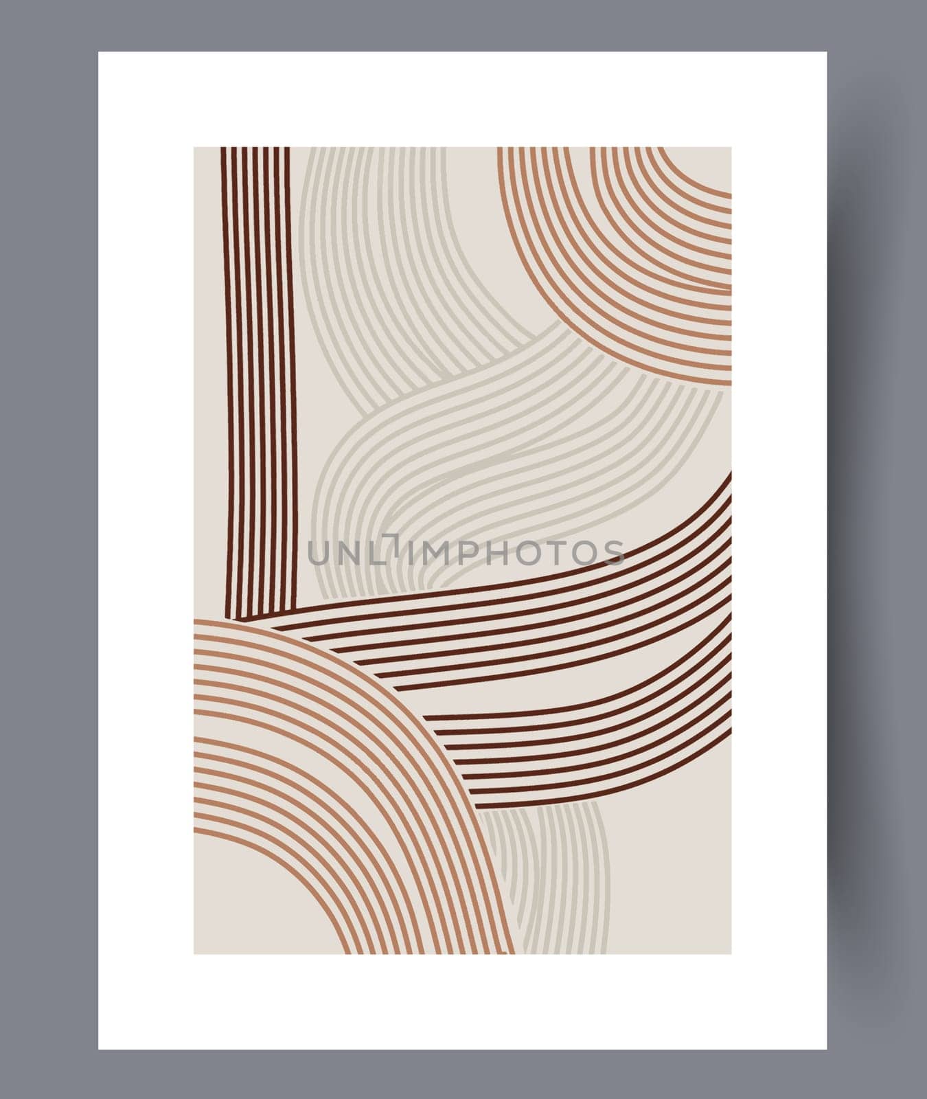 Abstract lines modern sketch wall art print. Printable minimal abstract lines poster. Contemporary decorative background with sketch. Wall artwork for interior design.