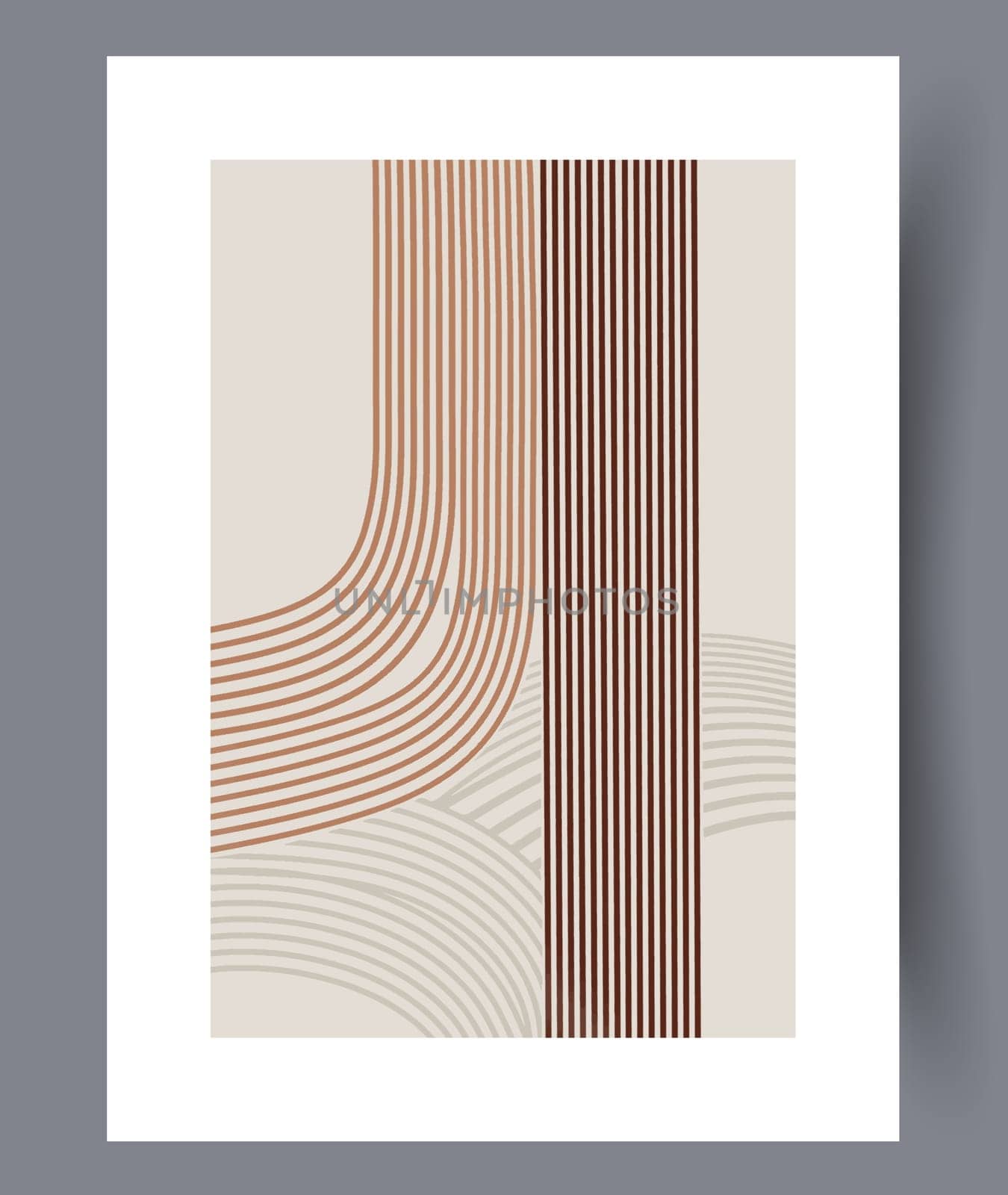 Abstract lines modern sketch wall art print. Printable minimal abstract lines poster. Contemporary decorative background with sketch. Wall artwork for interior design.