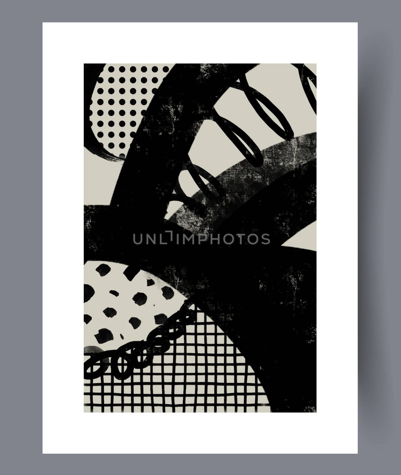 Abstract lines modern sketch wall art print. Printable minimal abstract lines poster. Contemporary decorative background with sketch. Wall artwork for interior design.
