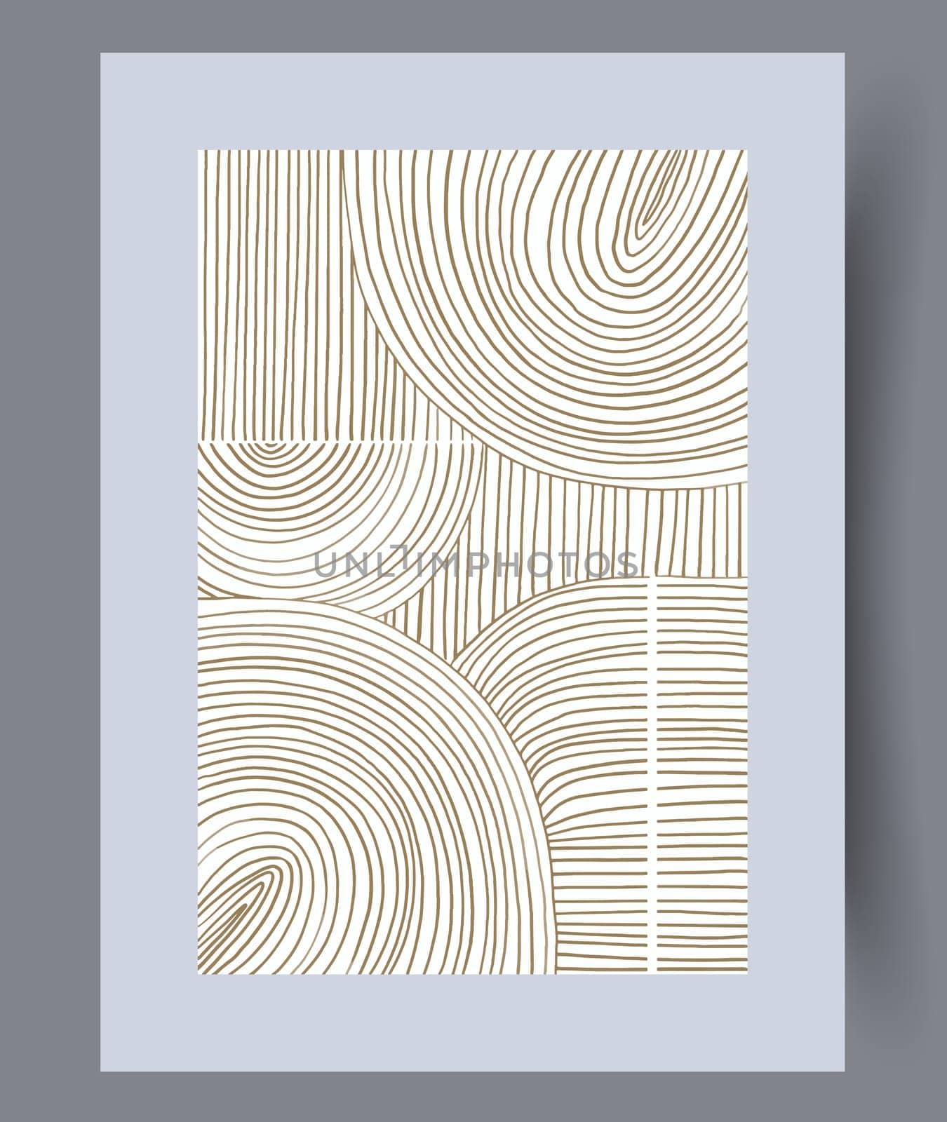 Abstract lines modern sketch wall art print. Printable minimal abstract lines poster. Contemporary decorative background with sketch. Wall artwork for interior design.