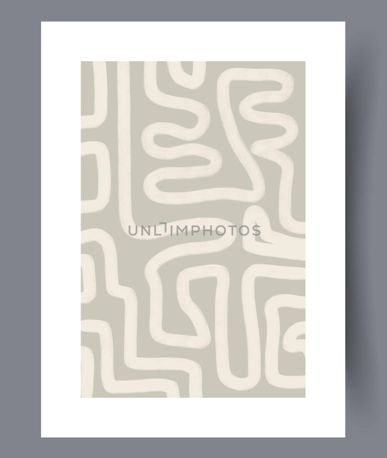 Abstract lines modern sketch wall art print. Printable minimal abstract lines poster. Contemporary decorative background with sketch. Wall artwork for interior design.