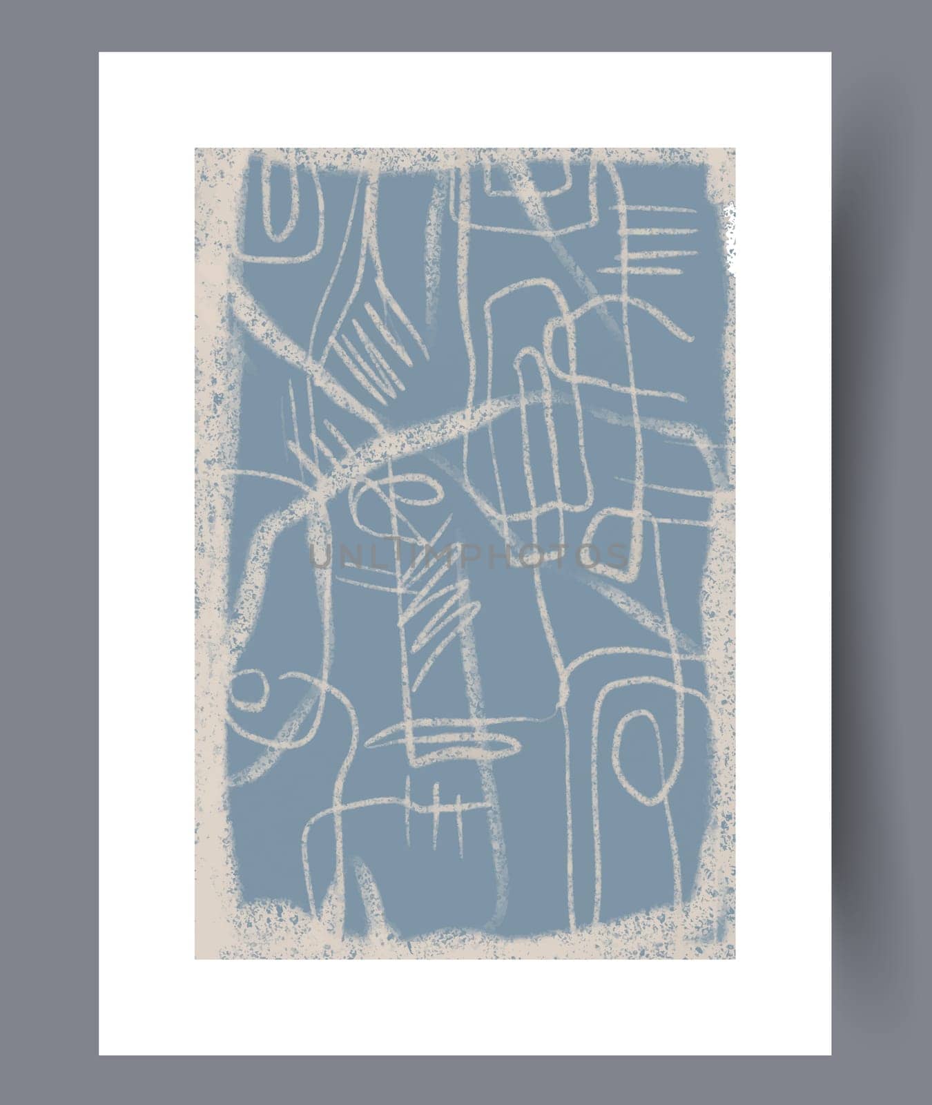 Abstract band creative template wall art print. Wall artwork for interior design. Contemporary decorative background with template. Printable minimal abstract band poster.