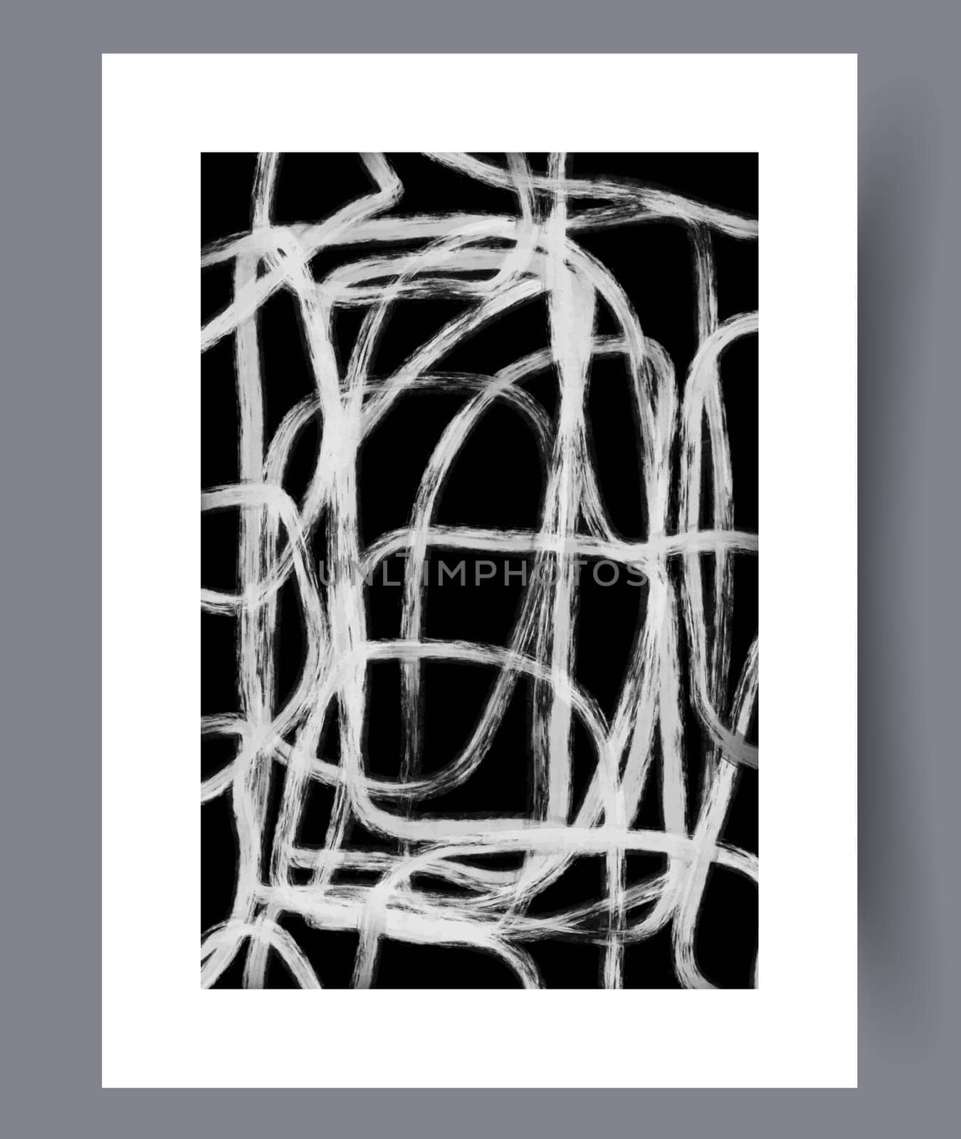 Abstract band creative template wall art print. Wall artwork for interior design. Contemporary decorative background with template. Printable minimal abstract band poster.