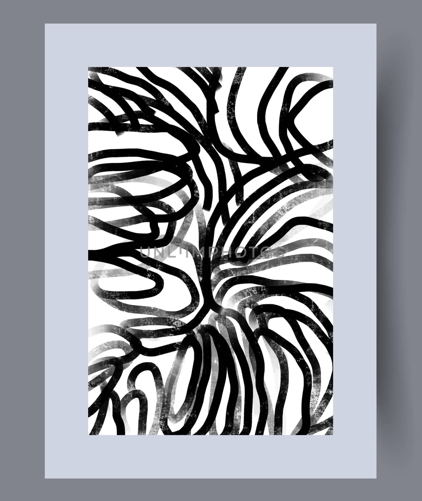 Abstract band creative template wall art print. Wall artwork for interior design. Contemporary decorative background with template. Printable minimal abstract band poster.