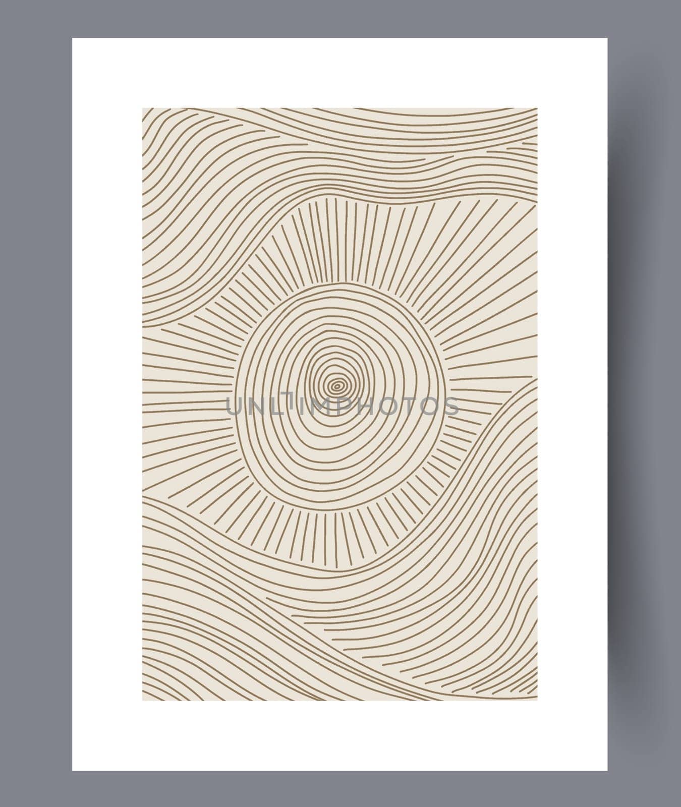 Abstract band creative template wall art print. Wall artwork for interior design. Contemporary decorative background with template. Printable minimal abstract band poster.