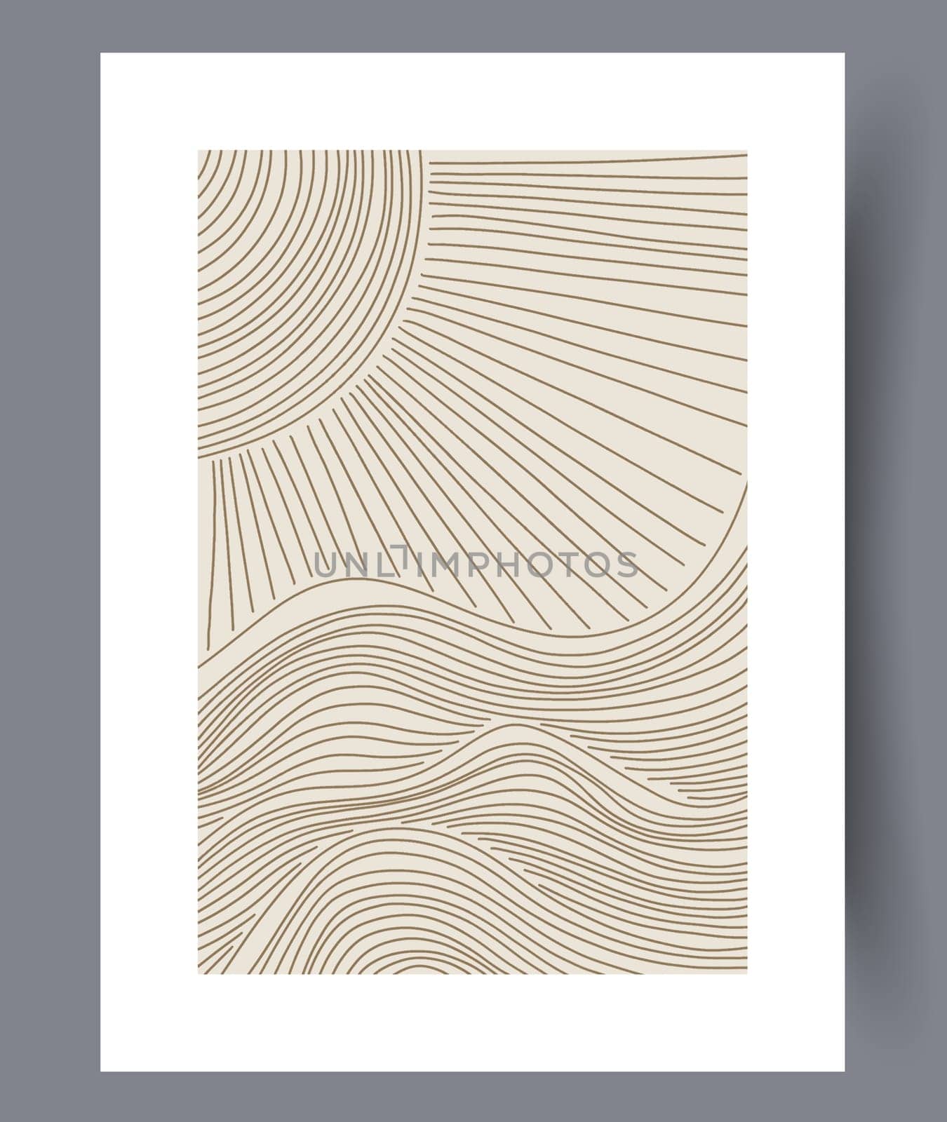 Abstract band creative template wall art print. Wall artwork for interior design. Contemporary decorative background with template. Printable minimal abstract band poster.