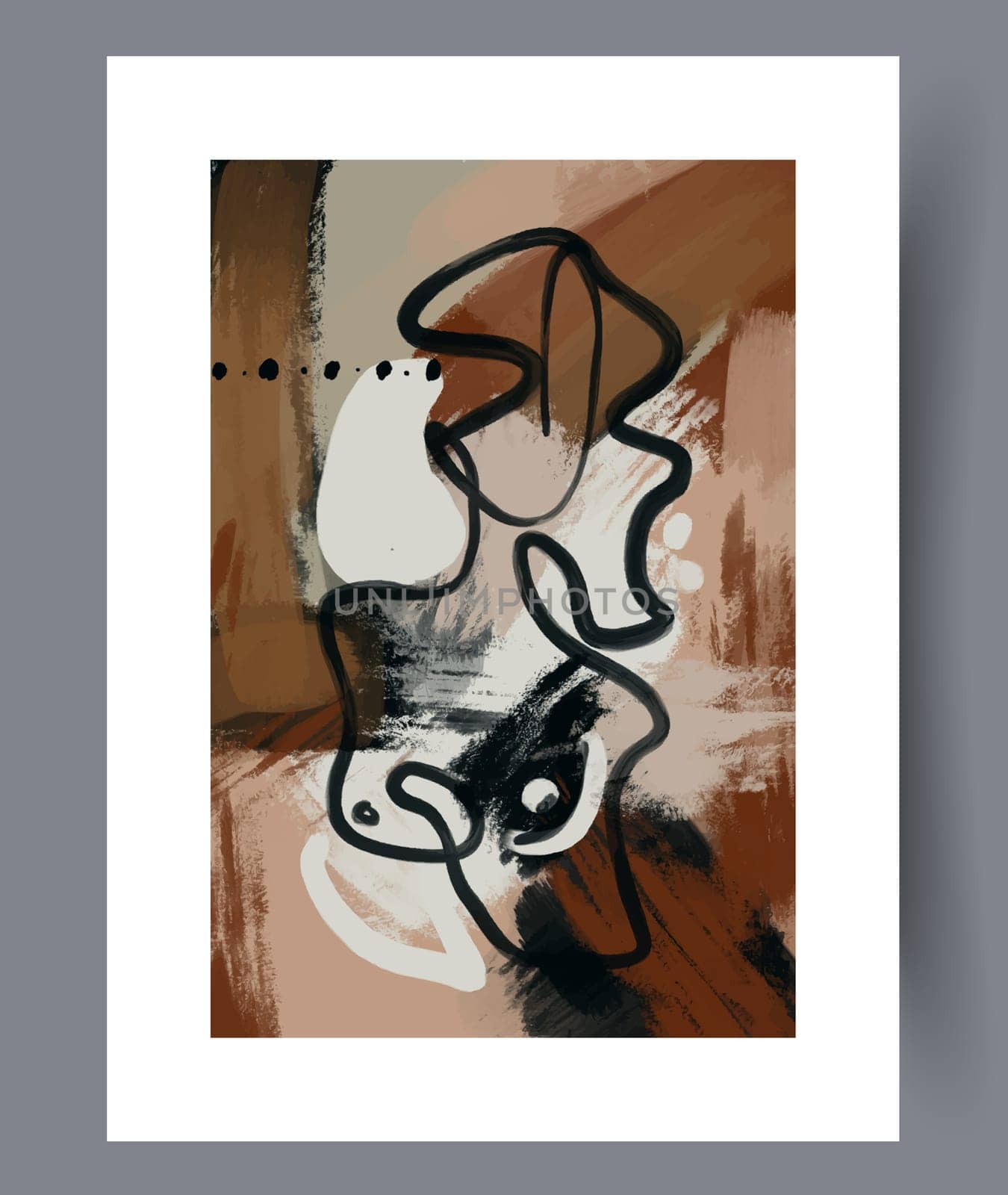 Abstract band creative template wall art print. Wall artwork for interior design. Contemporary decorative background with template. Printable minimal abstract band poster.