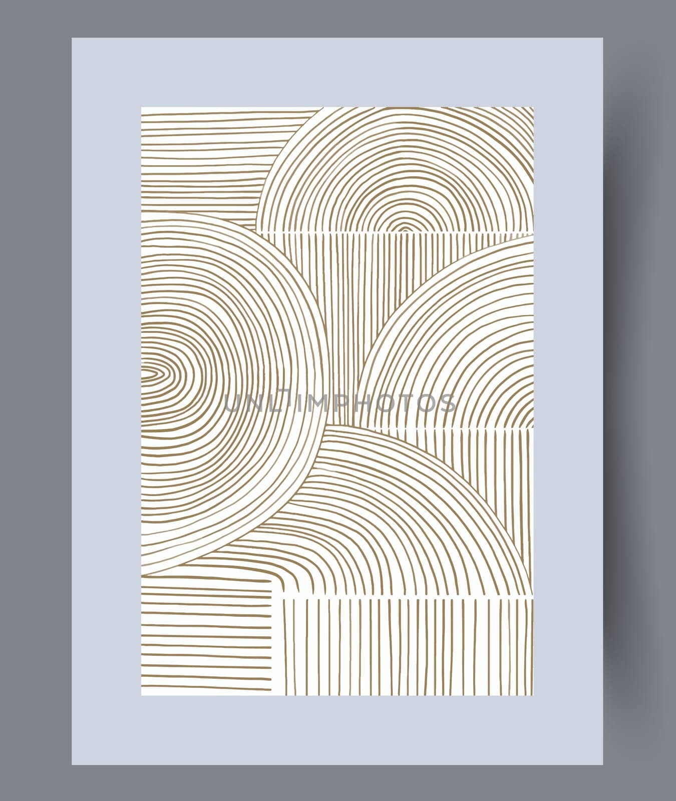 Abstract band creative template wall art print. Wall artwork for interior design. Contemporary decorative background with template. Printable minimal abstract band poster.