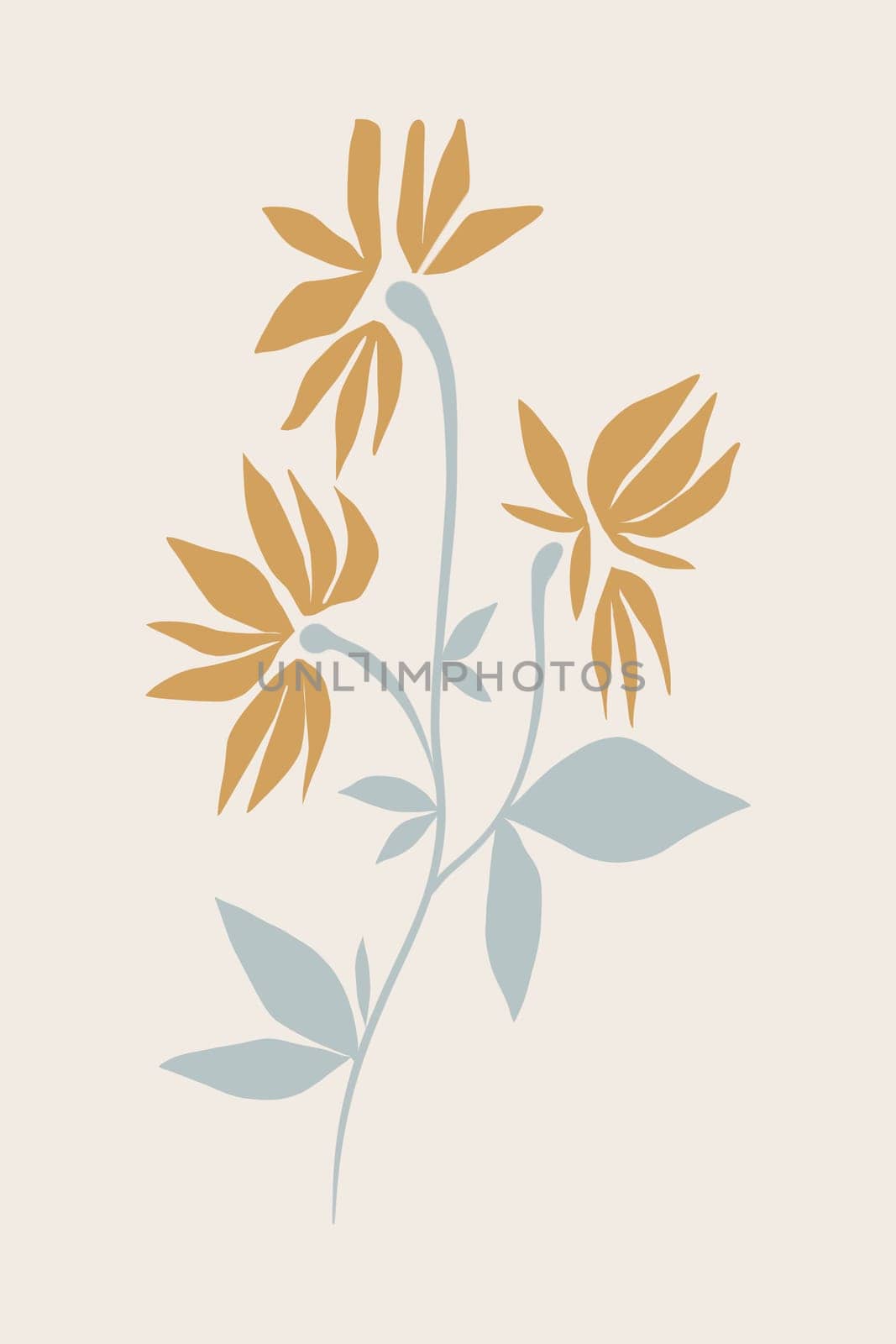 Printable wall art poster print. Hand drawn minimalism design for scandinavian interior.