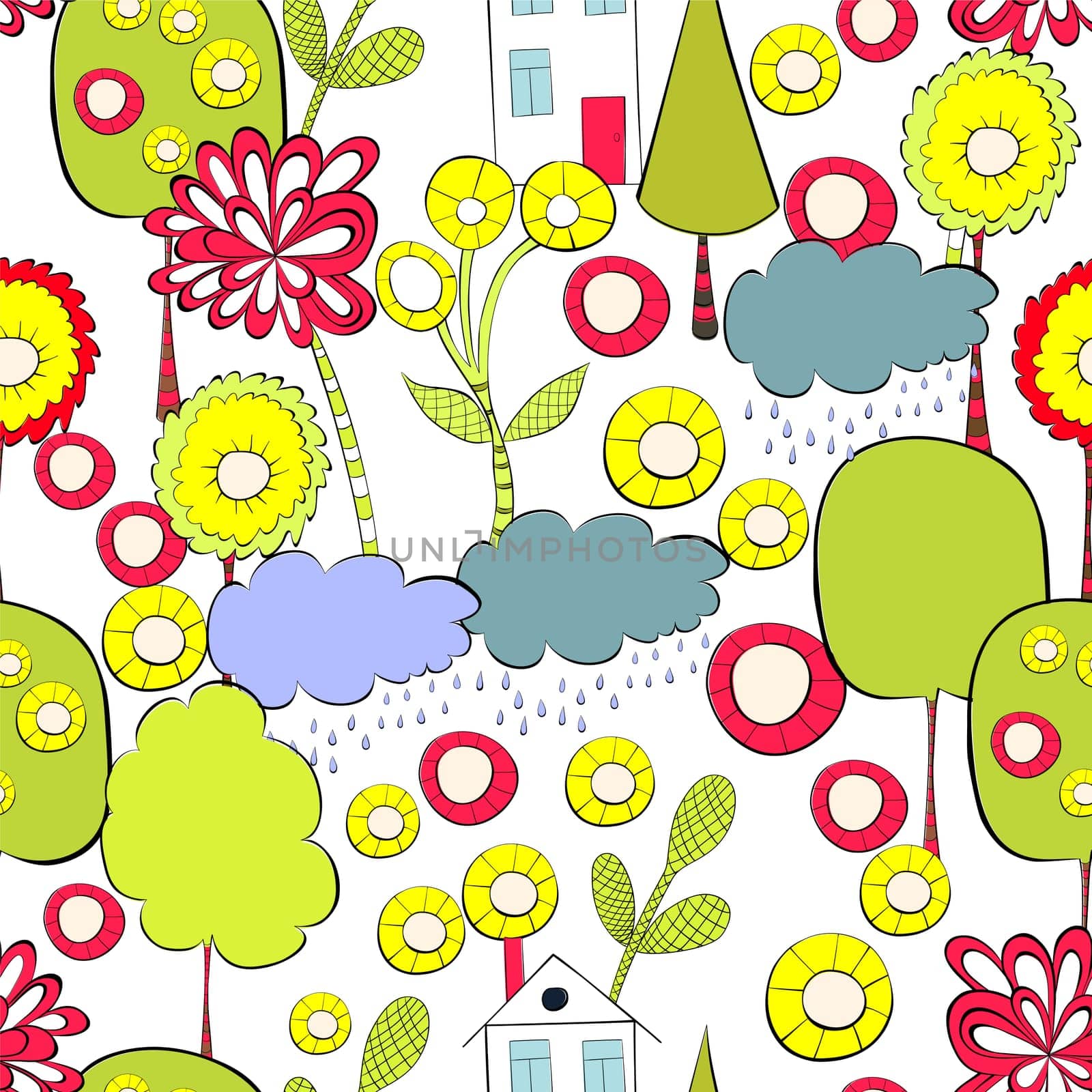 Cartoon style seamless background