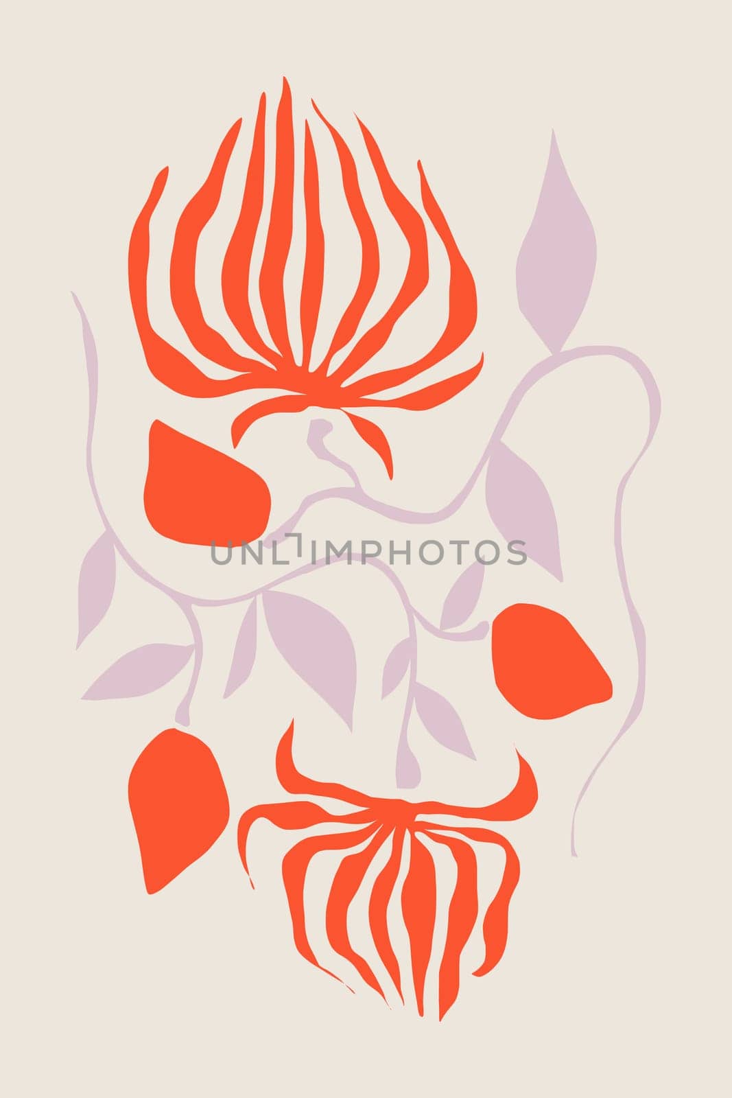 Printable wall art poster print. Hand drawn minimalism design for scandinavian interior.