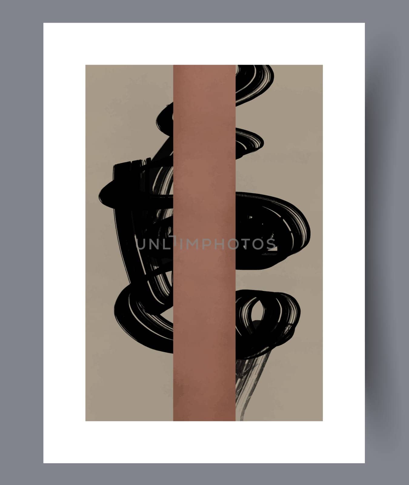 Abstract geometry aesthetic composition wall art print. Contemporary decorative background with composition. Wall artwork for interior design. Printable minimal abstract geometry poster.