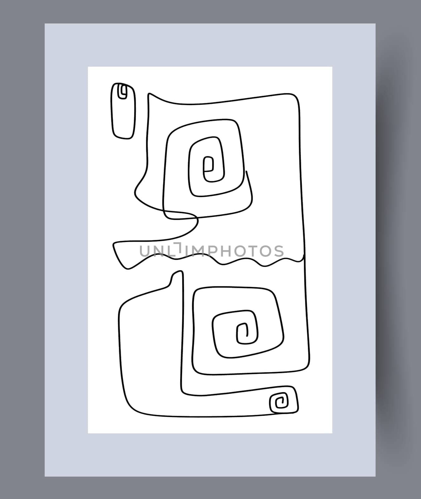 Abstract band creative template wall art print. Wall artwork for interior design. Contemporary decorative background with template. Printable minimal abstract band poster.