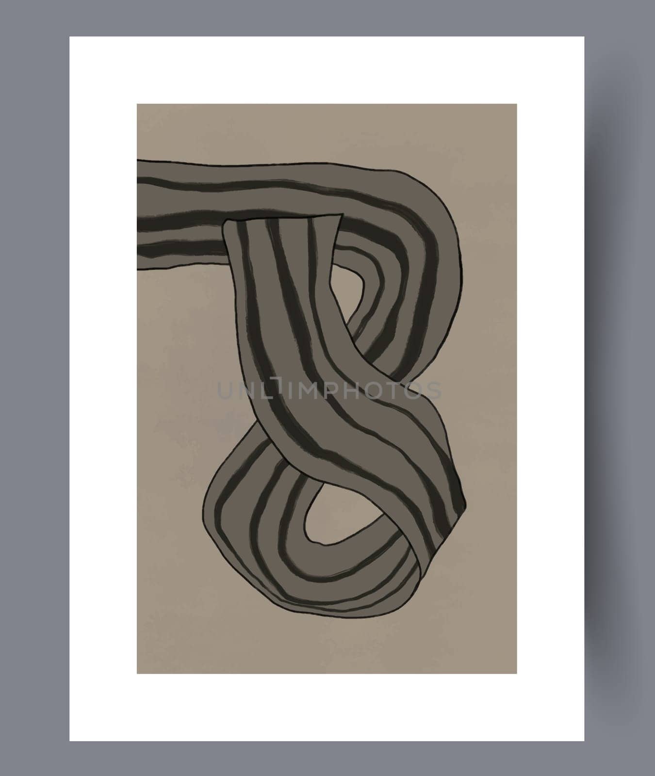 Abstract band creative template wall art print. Wall artwork for interior design. Contemporary decorative background with template. Printable minimal abstract band poster.