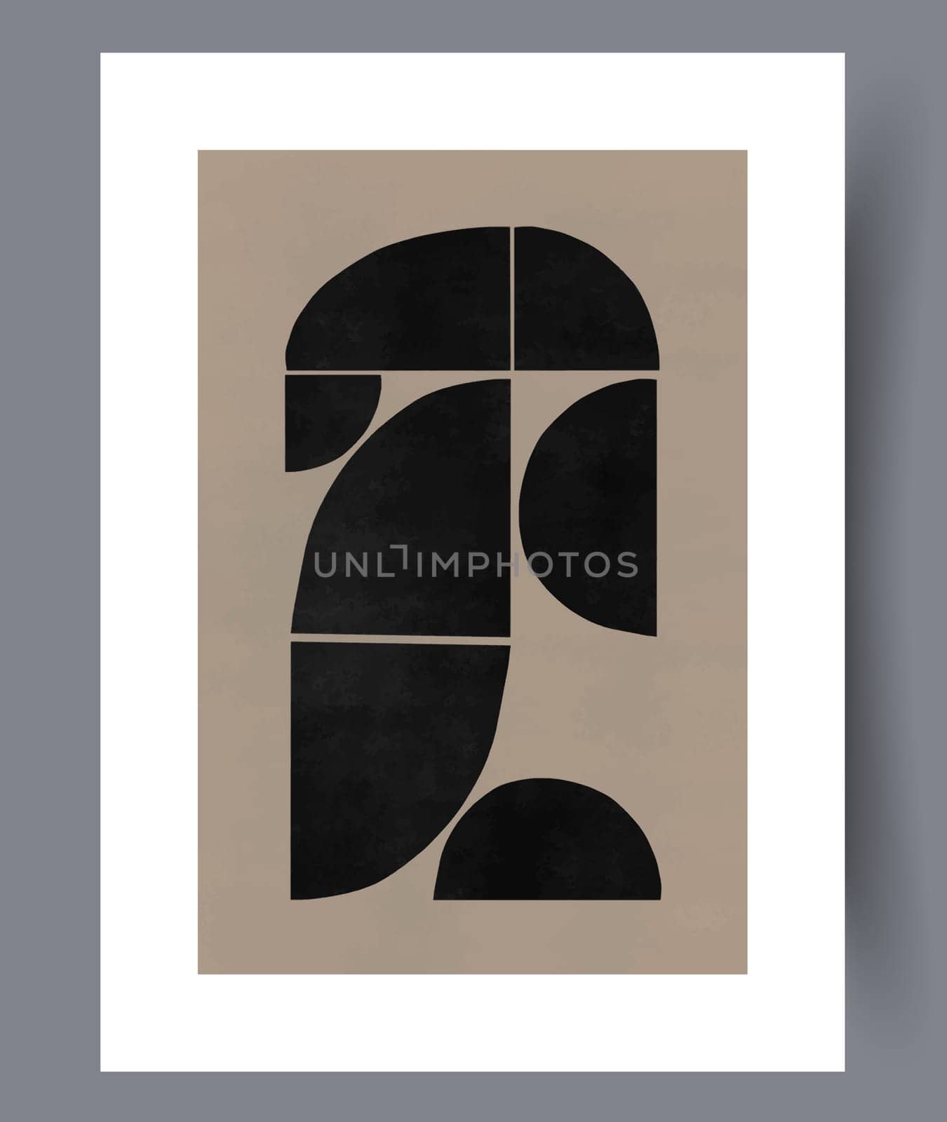 Abstract band creative template wall art print. Wall artwork for interior design. Contemporary decorative background with template. Printable minimal abstract band poster.
