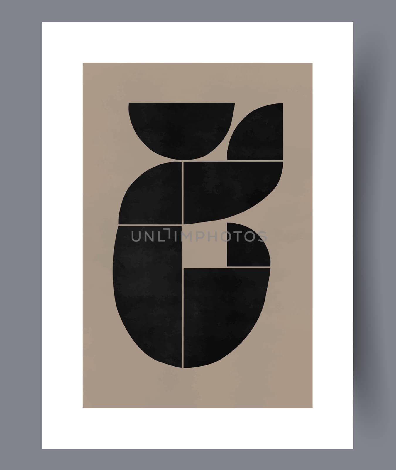 Abstract band creative template wall art print. Wall artwork for interior design. Contemporary decorative background with template. Printable minimal abstract band poster.