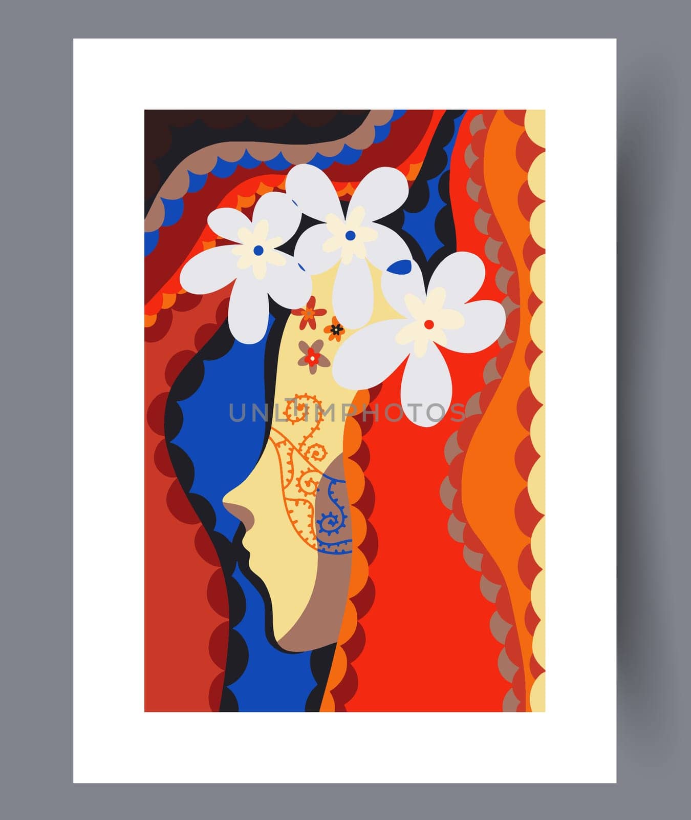 Abstract band creative template wall art print. Wall artwork for interior design. Contemporary decorative background with template. Printable minimal abstract band poster.