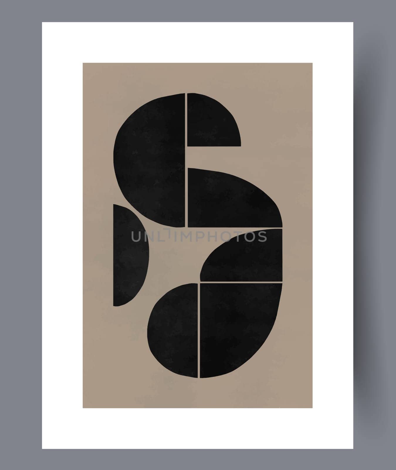 Abstract band creative template wall art print. Wall artwork for interior design. Contemporary decorative background with template. Printable minimal abstract band poster.