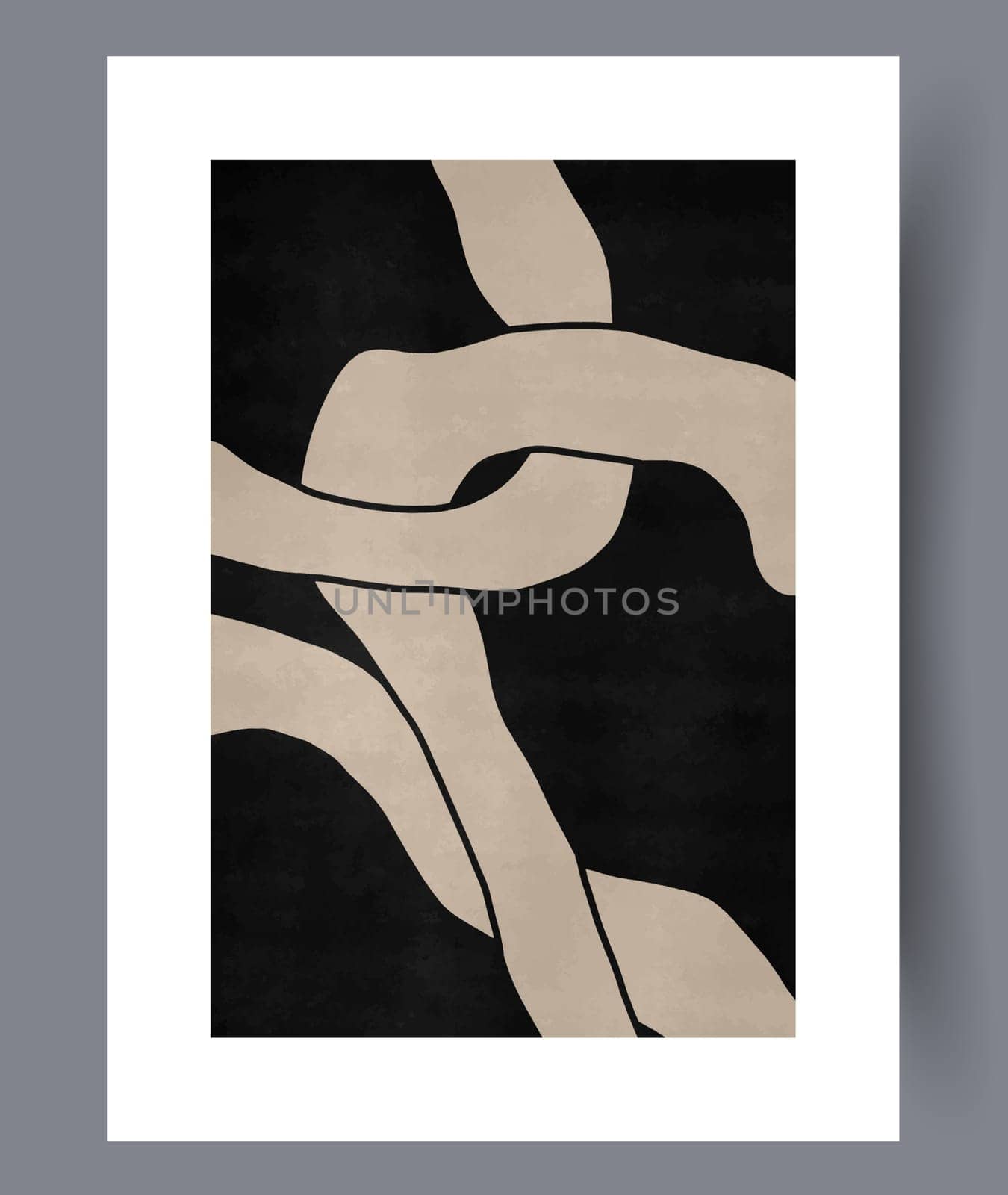Abstract band creative template wall art print. Wall artwork for interior design. Contemporary decorative background with template. Printable minimal abstract band poster.