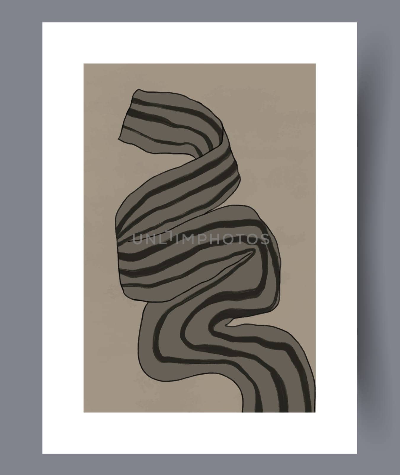Abstract band creative template wall art print. Wall artwork for interior design. Contemporary decorative background with template. Printable minimal abstract band poster.
