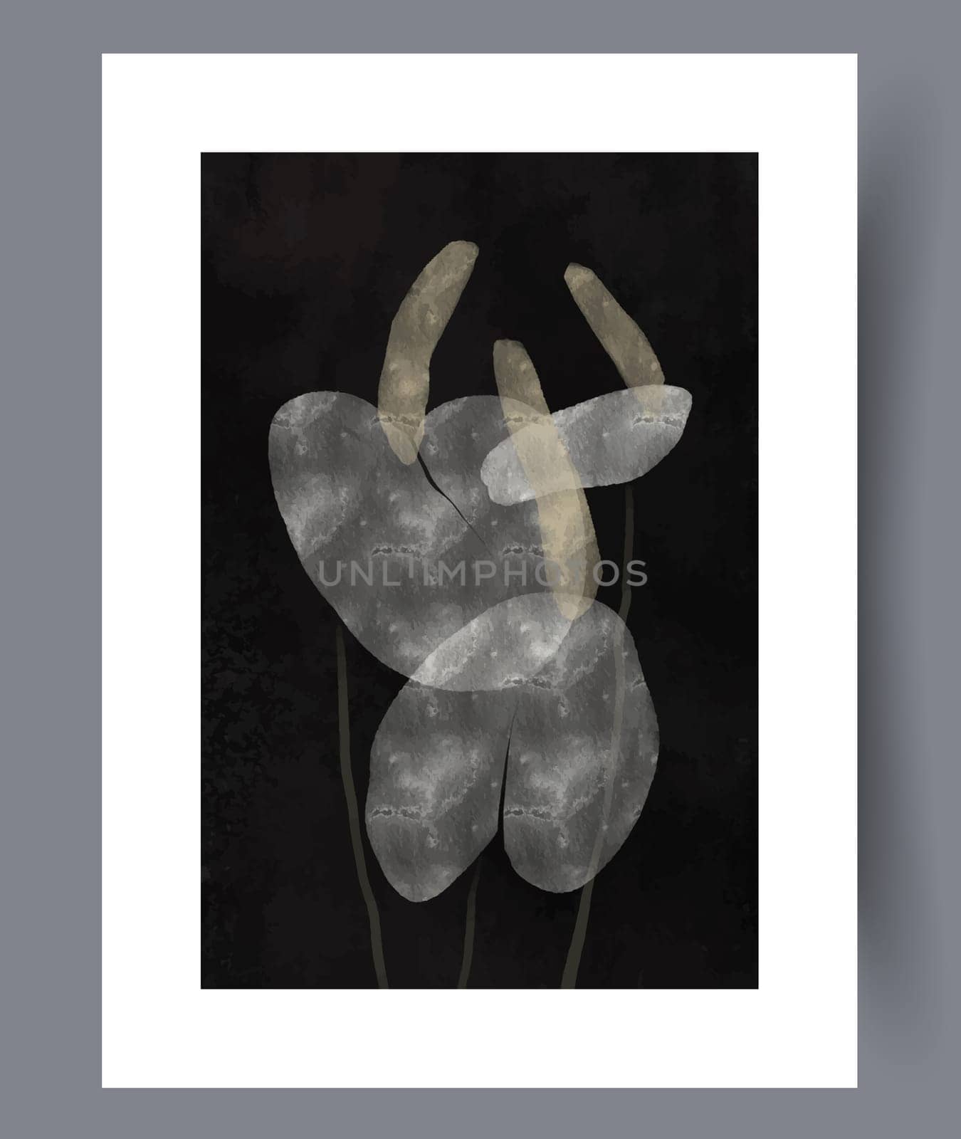 Abstract band creative template wall art print. Wall artwork for interior design. Contemporary decorative background with template. Printable minimal abstract band poster.