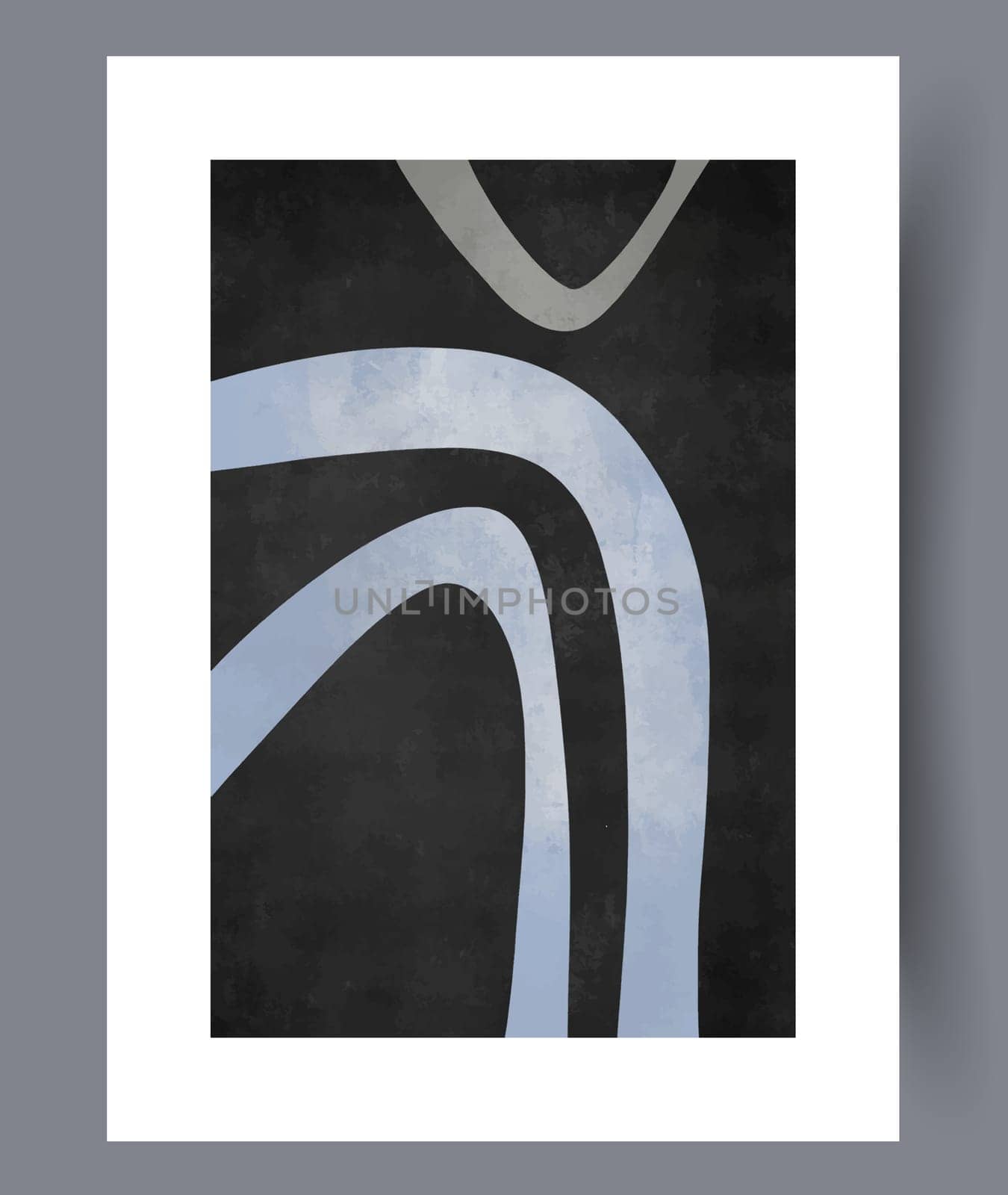 Abstract band creative template wall art print. Wall artwork for interior design. Contemporary decorative background with template. Printable minimal abstract band poster.