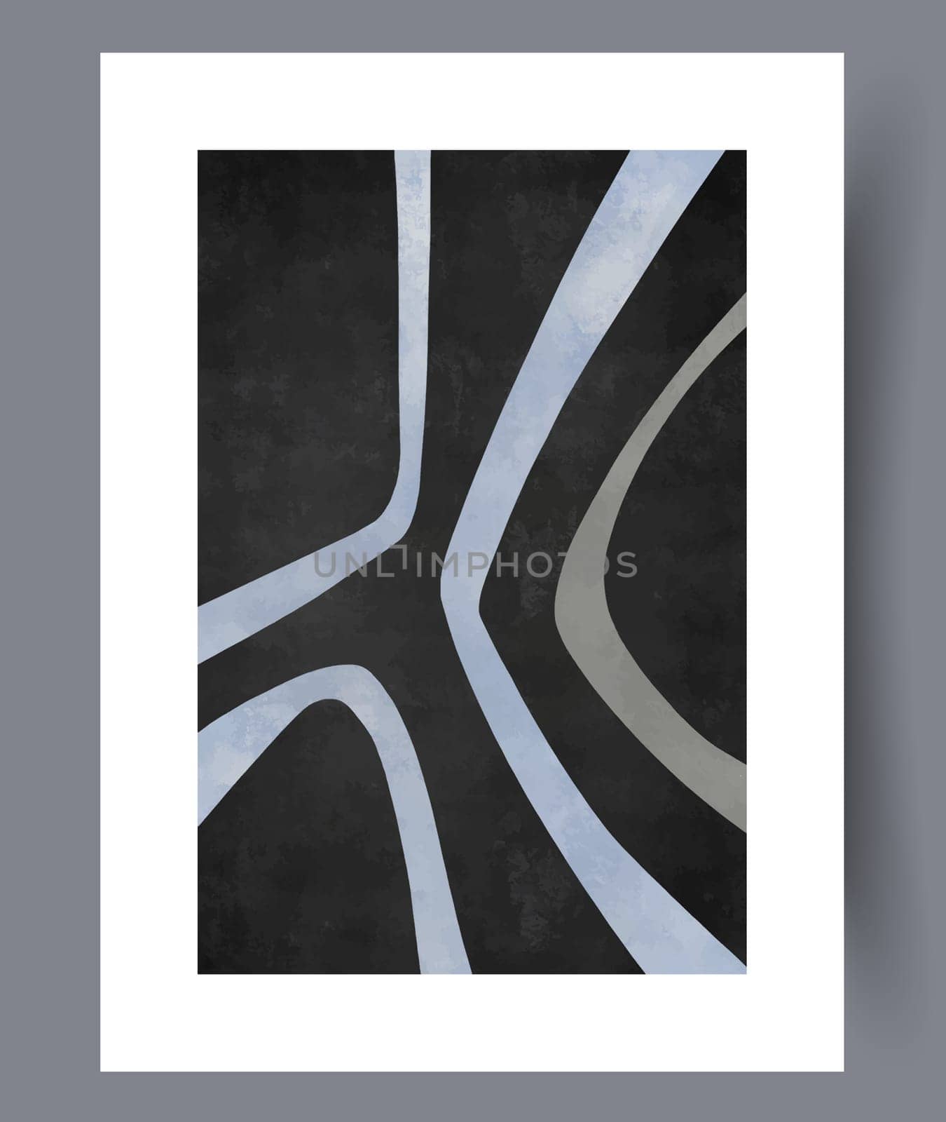 Abstract band creative template wall art print. Wall artwork for interior design. Contemporary decorative background with template. Printable minimal abstract band poster.