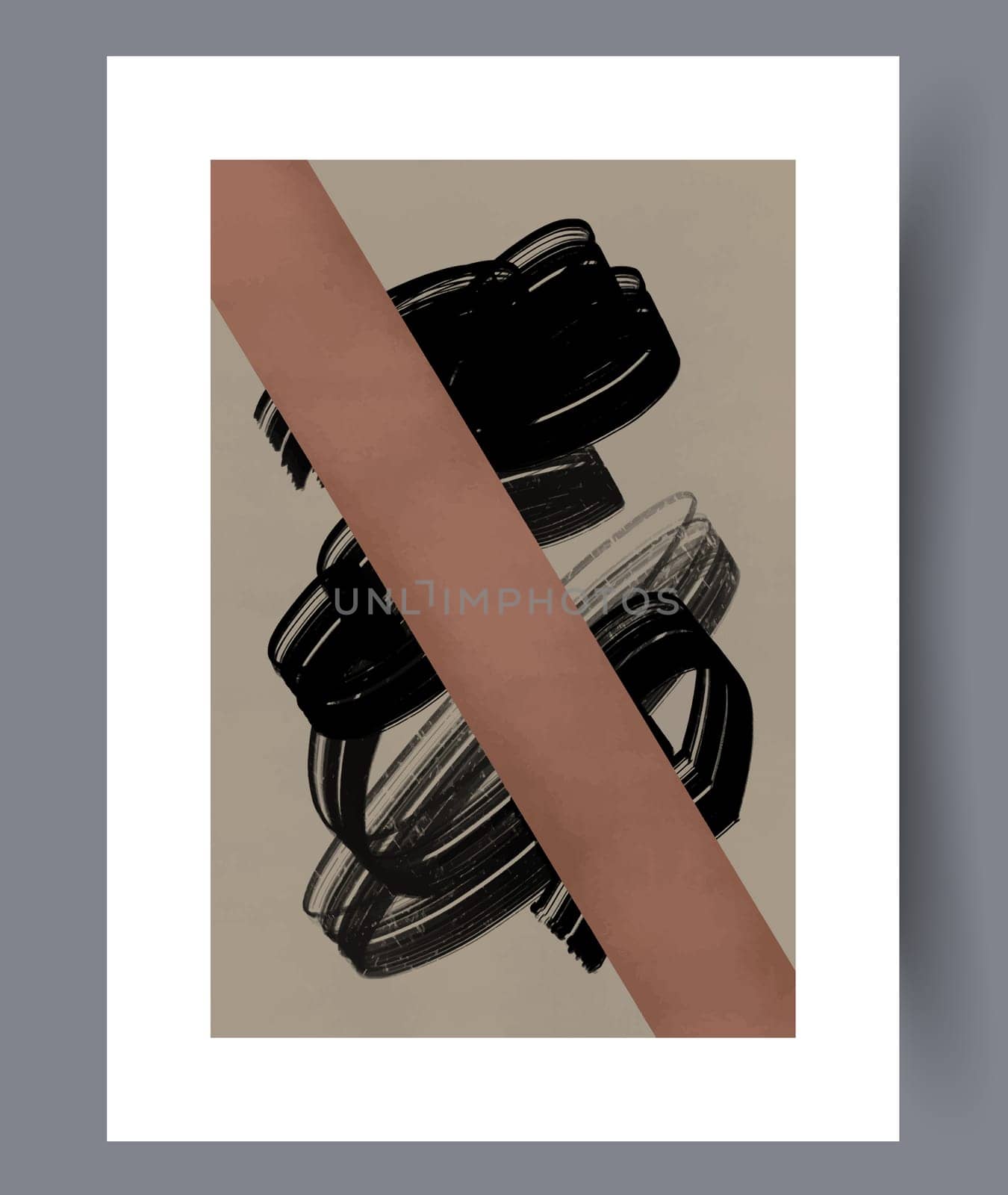 Abstract band creative template wall art print. Wall artwork for interior design. Contemporary decorative background with template. Printable minimal abstract band poster.