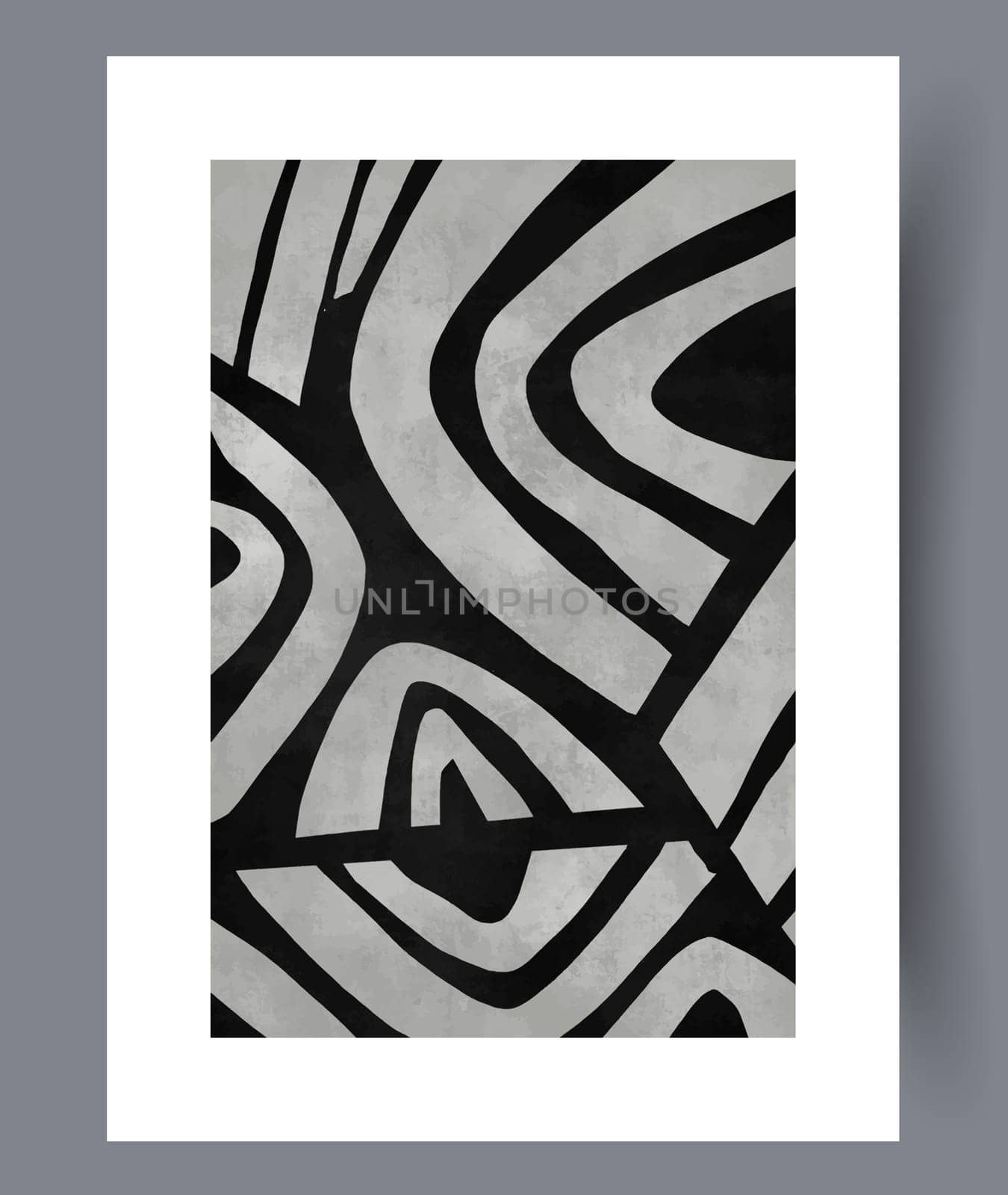 Abstract band creative template wall art print. Wall artwork for interior design. Contemporary decorative background with template. Printable minimal abstract band poster.