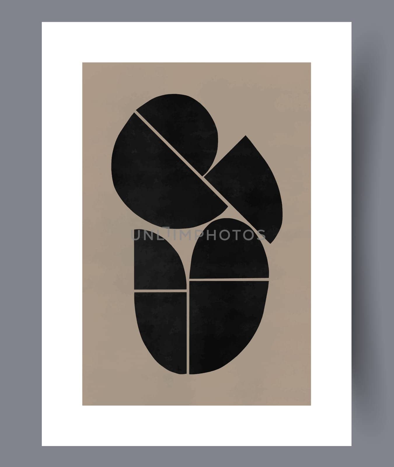 Abstract band creative template wall art print. Wall artwork for interior design. Contemporary decorative background with template. Printable minimal abstract band poster.