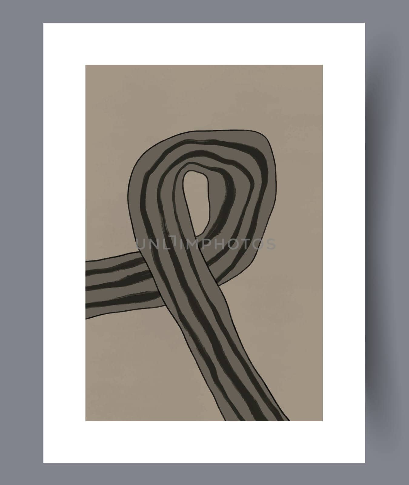 Abstract band creative template wall art print. Wall artwork for interior design. Contemporary decorative background with template. Printable minimal abstract band poster.