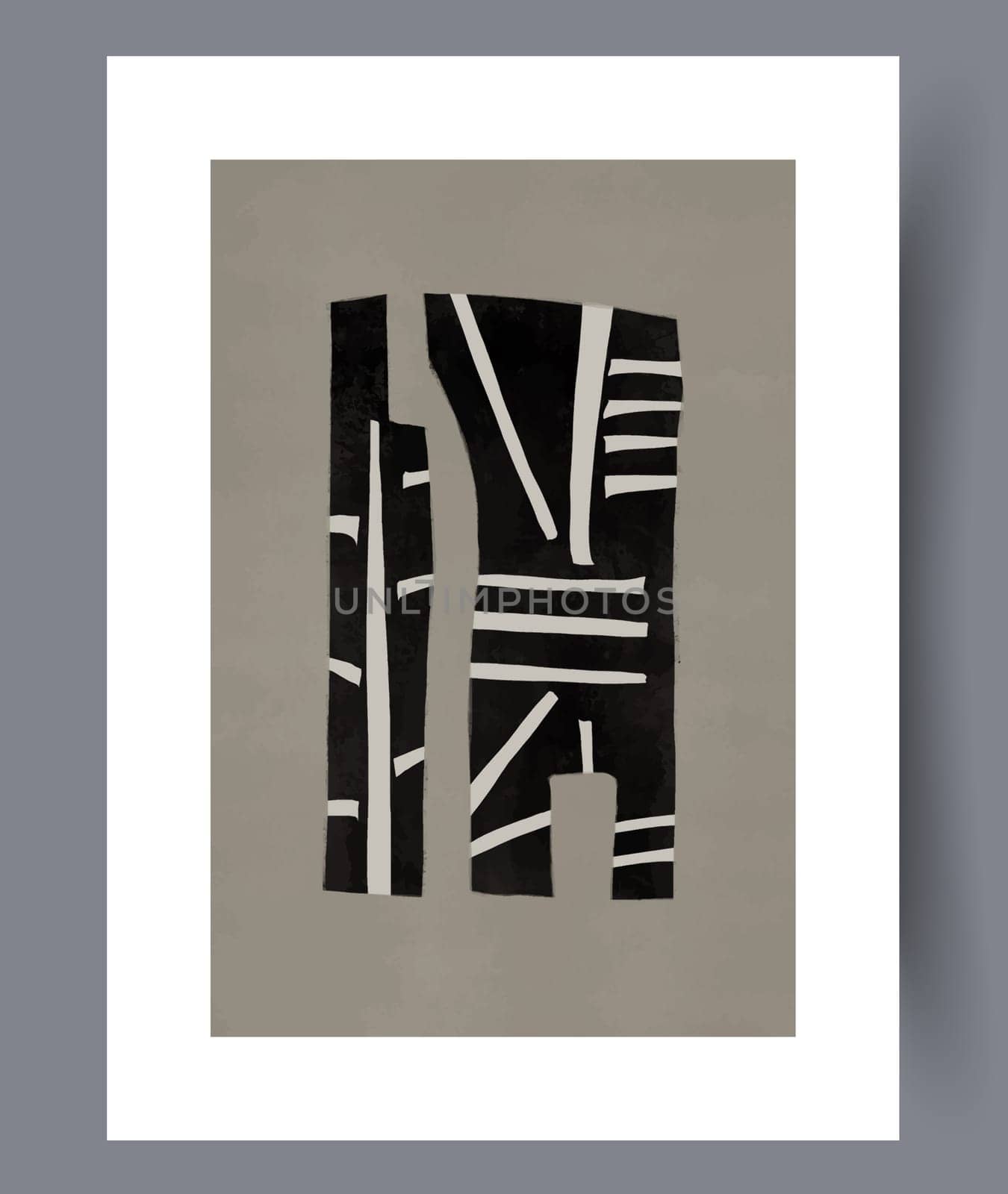 Abstract band creative template wall art print. Wall artwork for interior design. Contemporary decorative background with template. Printable minimal abstract band poster.