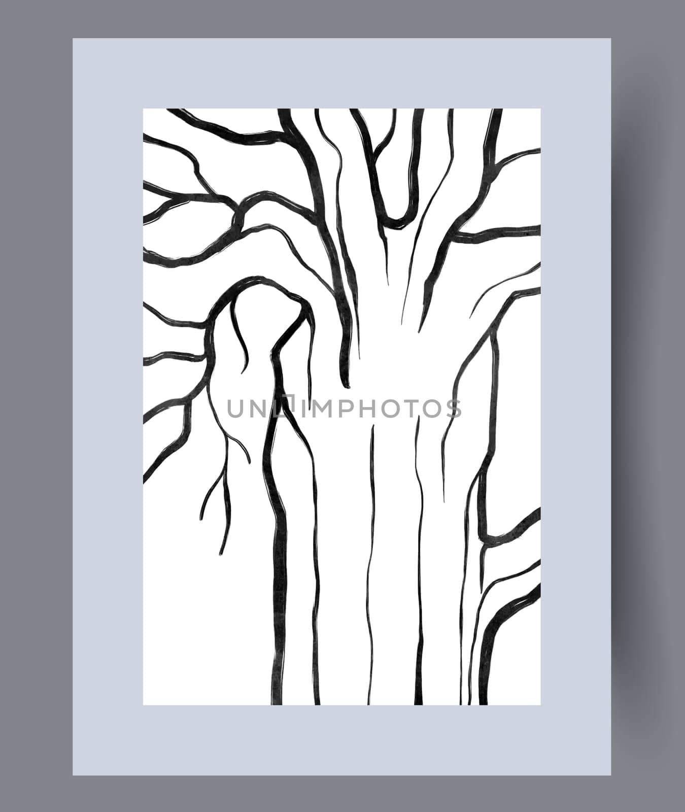 Abstract band creative template wall art print. Wall artwork for interior design. Contemporary decorative background with template. Printable minimal abstract band poster.
