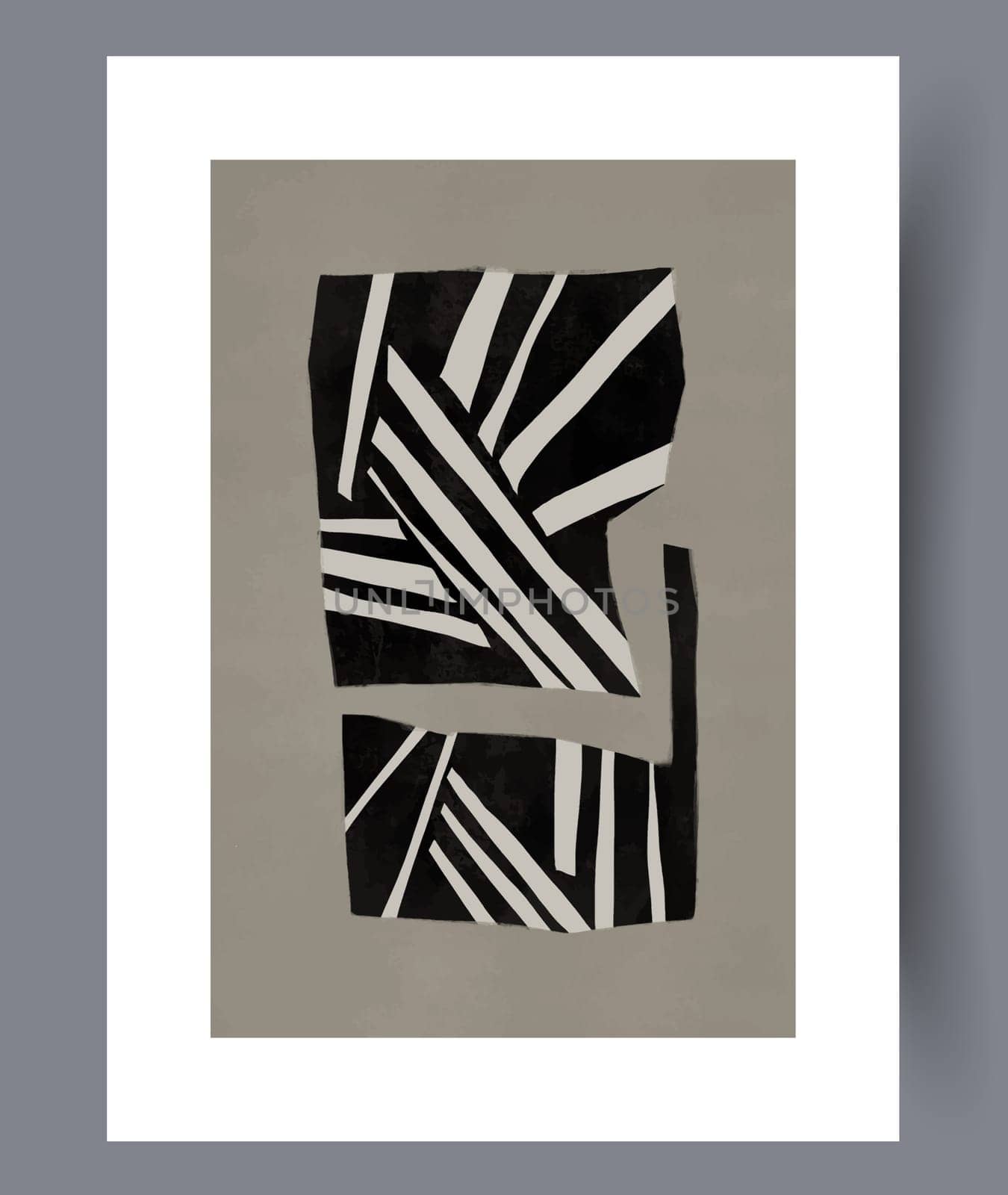 Abstract band creative template wall art print. Wall artwork for interior design. Contemporary decorative background with template. Printable minimal abstract band poster.