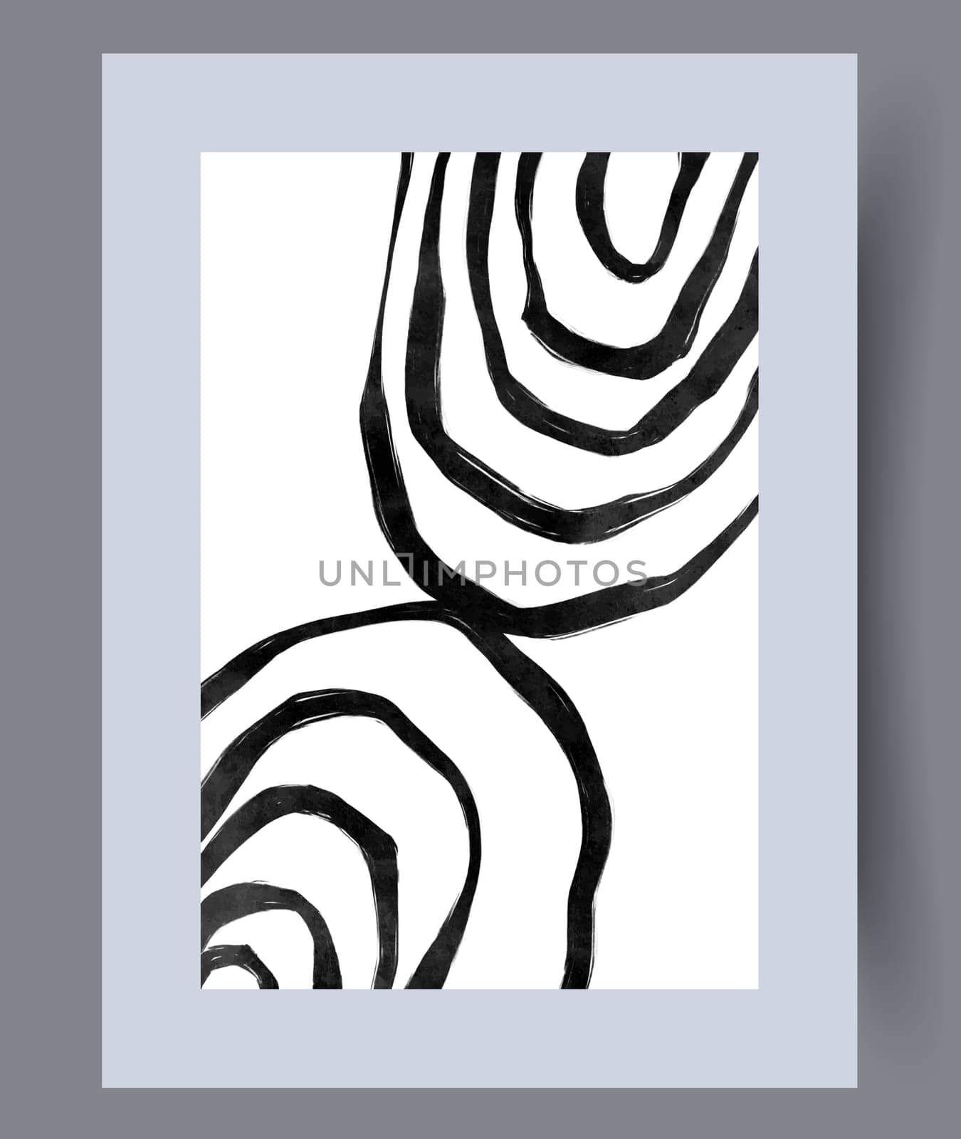 Abstract band creative template wall art print. Wall artwork for interior design. Contemporary decorative background with template. Printable minimal abstract band poster.