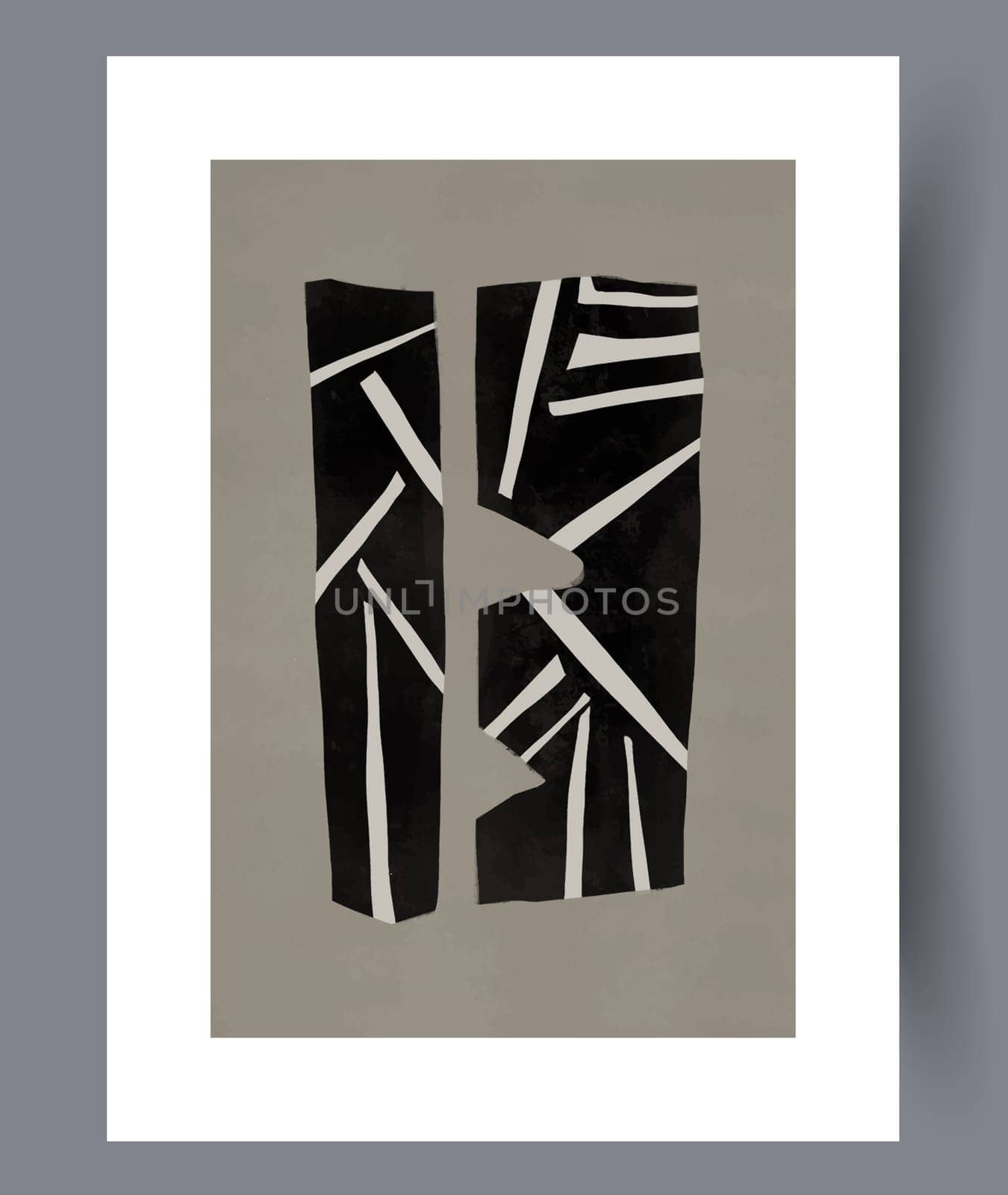 Abstract band creative template wall art print. Wall artwork for interior design. Contemporary decorative background with template. Printable minimal abstract band poster.