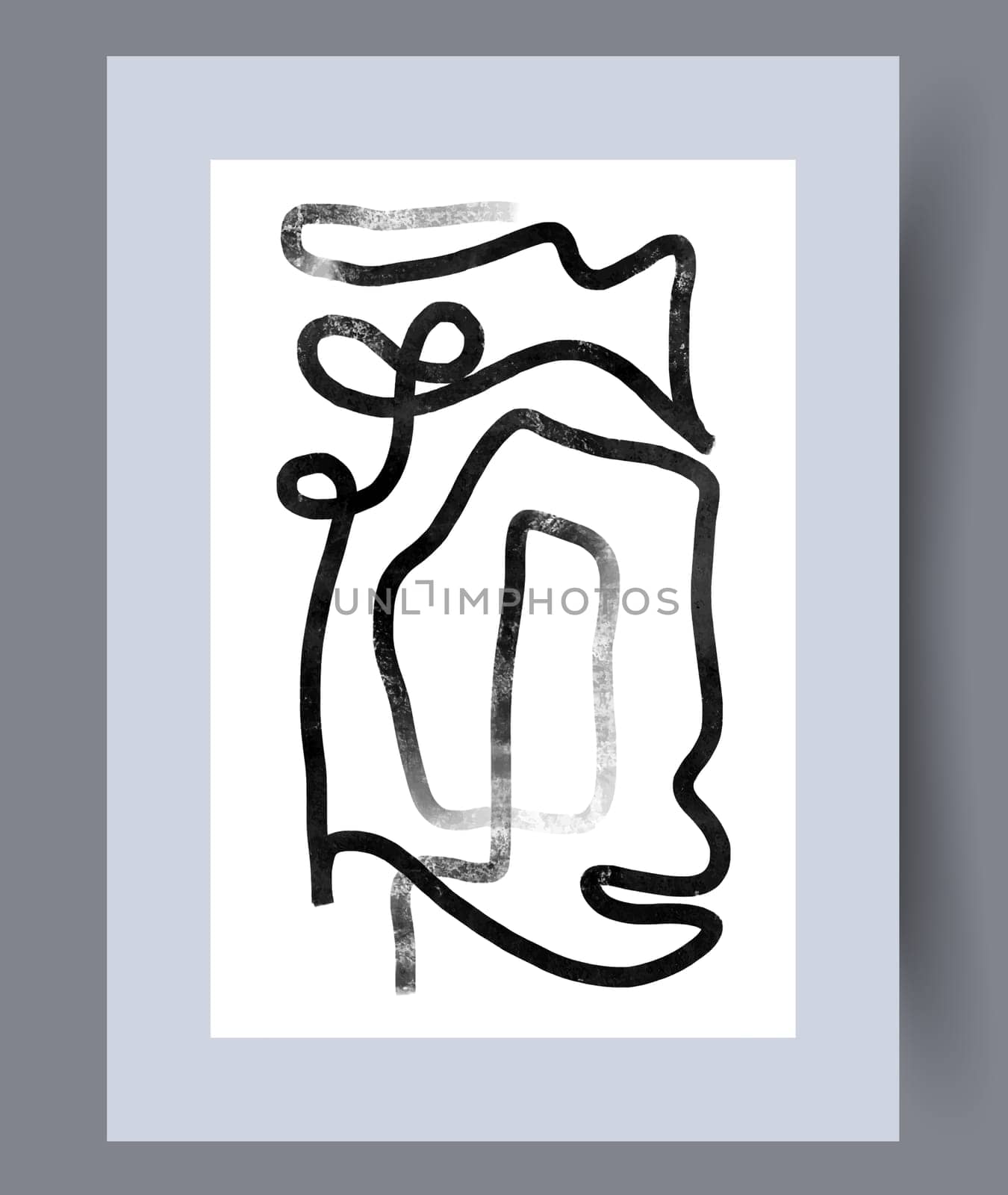 Abstract band creative template wall art print. Wall artwork for interior design. Contemporary decorative background with template. Printable minimal abstract band poster.