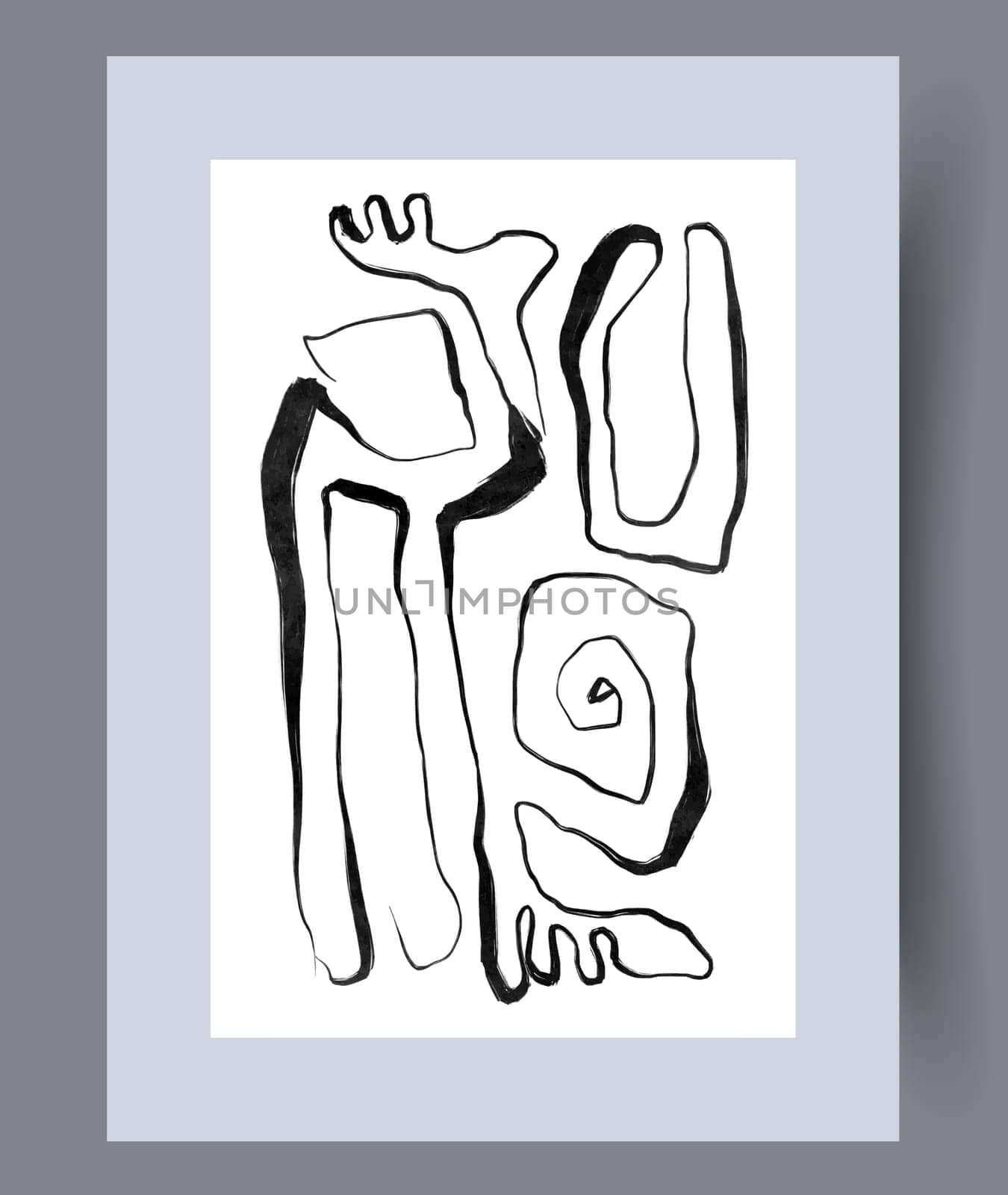 Abstract band creative template wall art print. Wall artwork for interior design. Contemporary decorative background with template. Printable minimal abstract band poster.