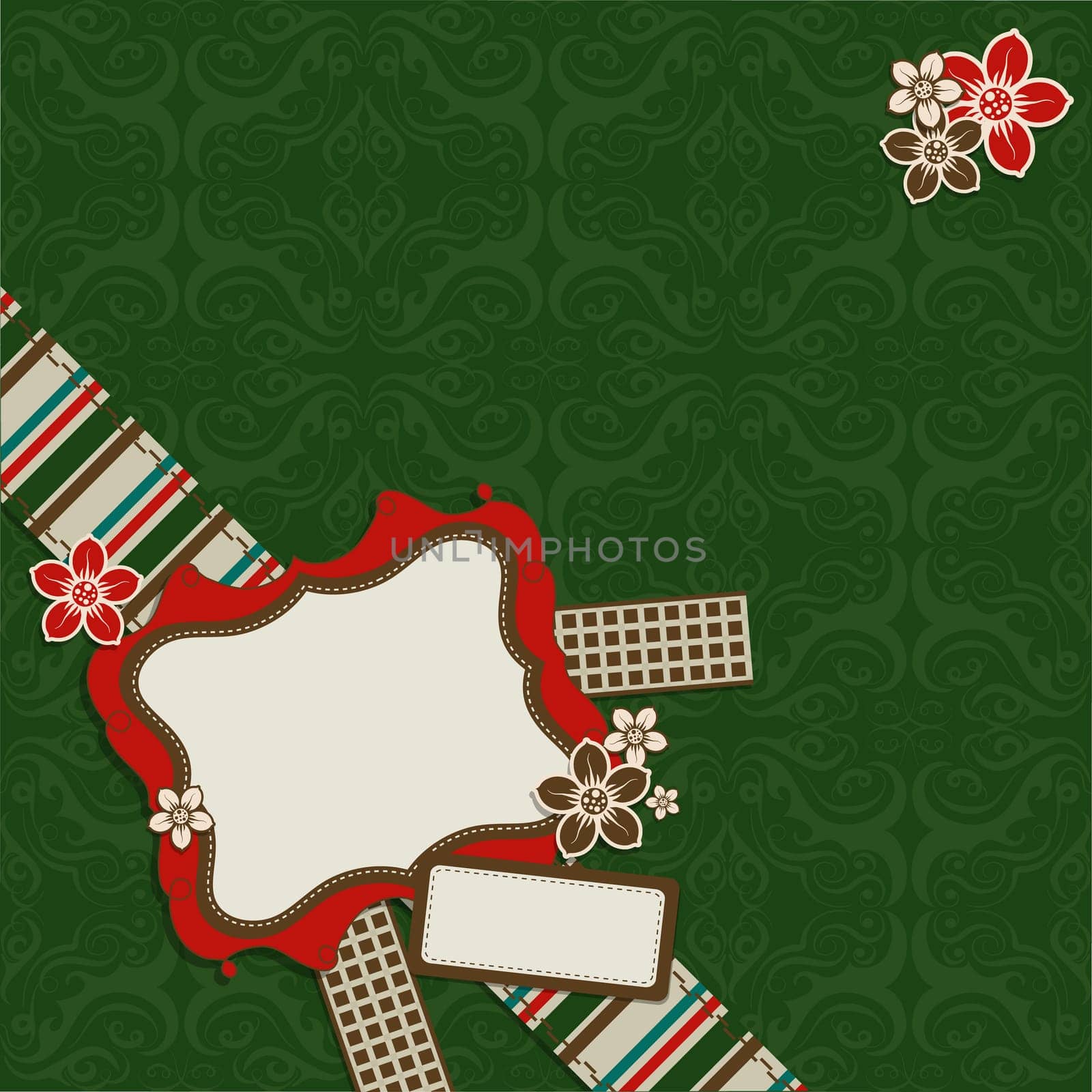 Template greeting card, vector scrap illustration