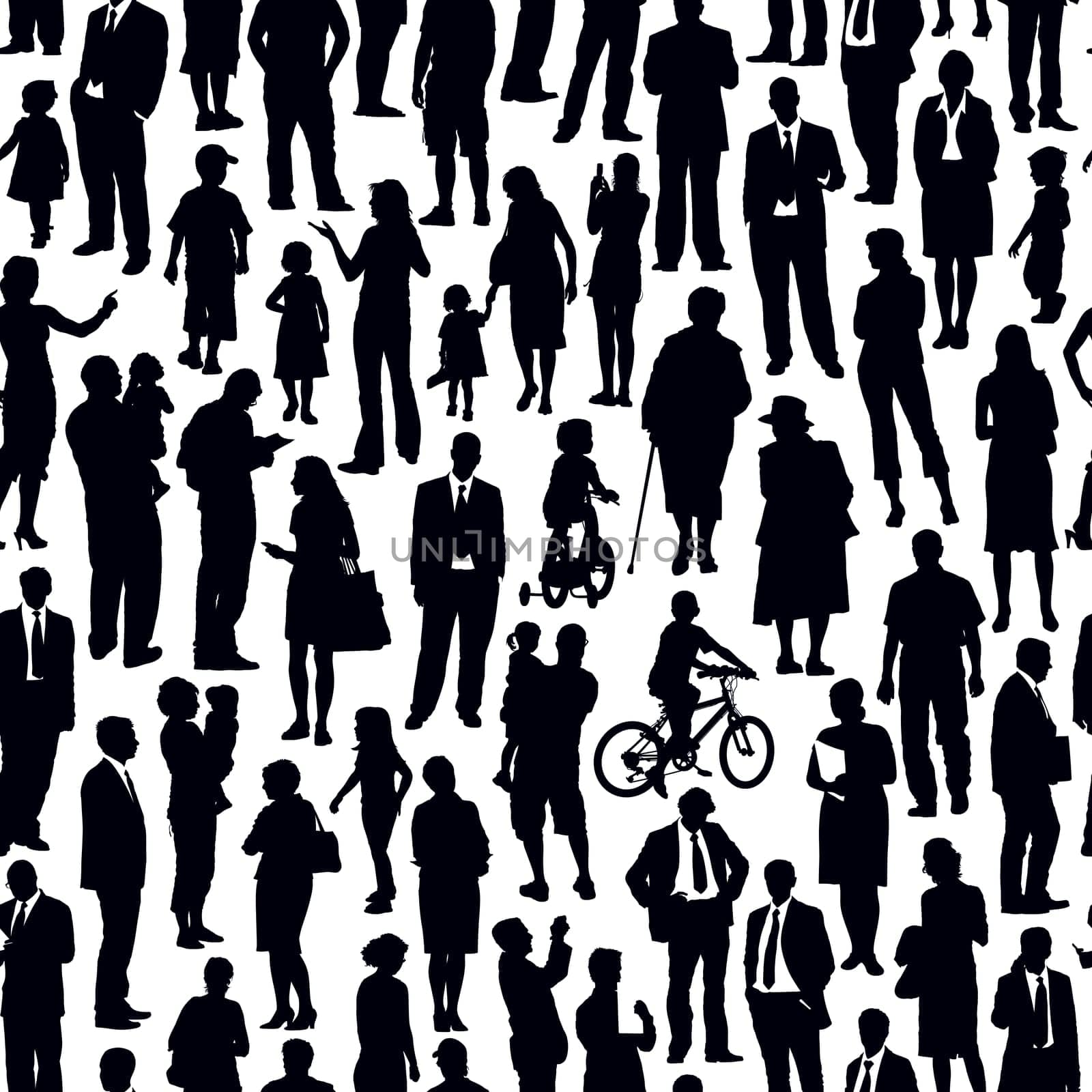 Pattern - crowd of people walking on a street.