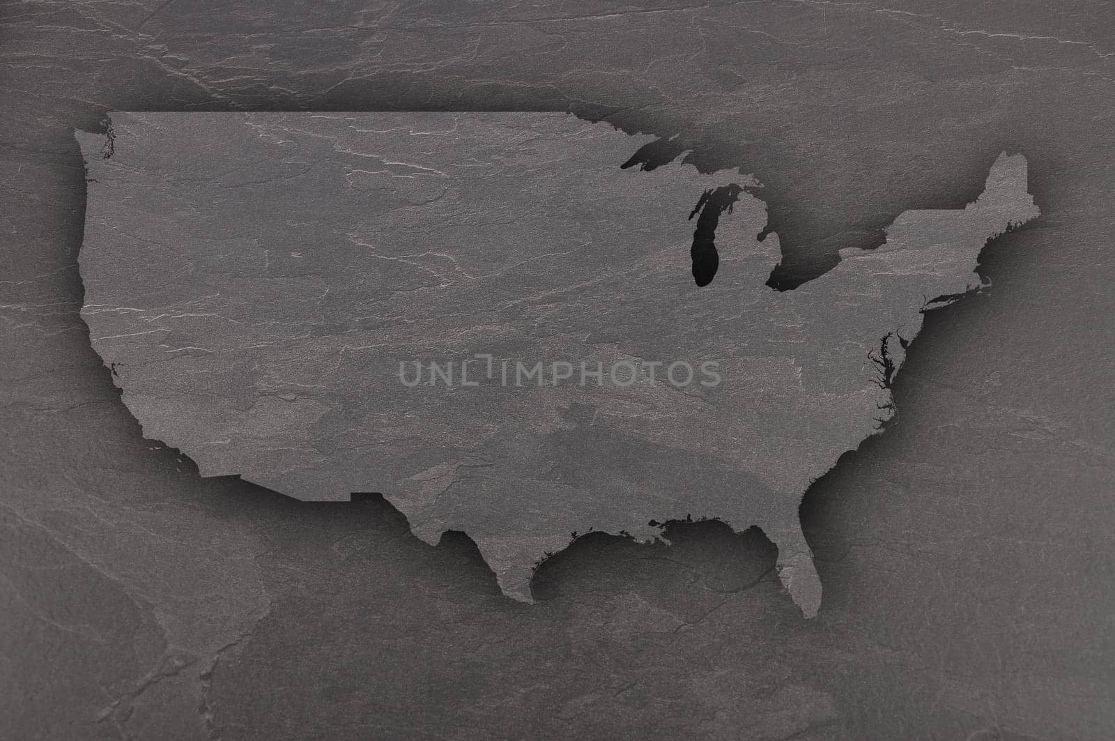 Map of USA on dark slate