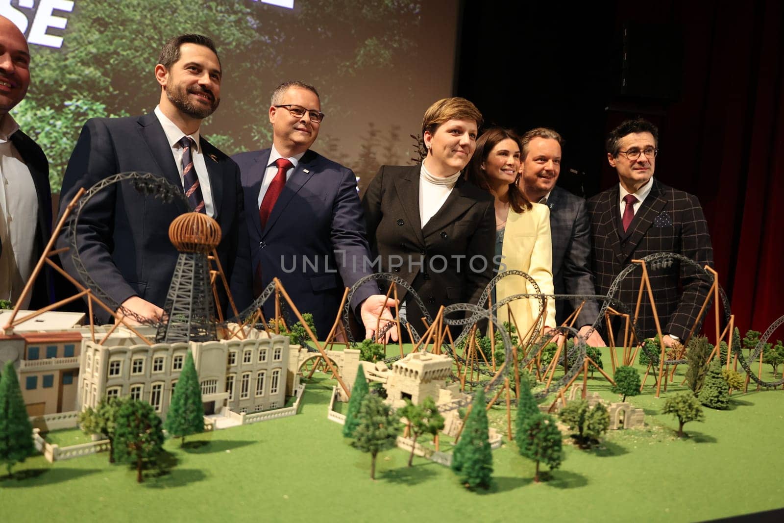 The model of the new coaster has been completed,the representatives from Croatia and the Mack family want to open the new facility in 2024 - Europapark Rust at the press conference for the season opening 2023