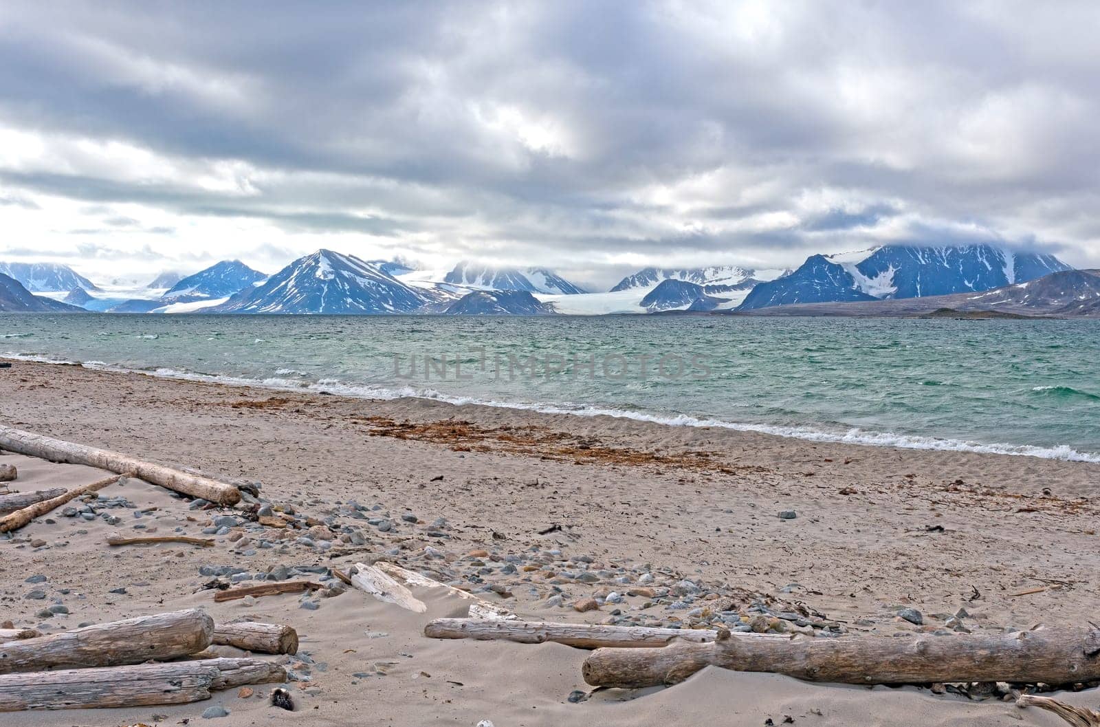 Lonely Shore in the High Arctic in Smeerenburg in the Svalbard Islands in Norway