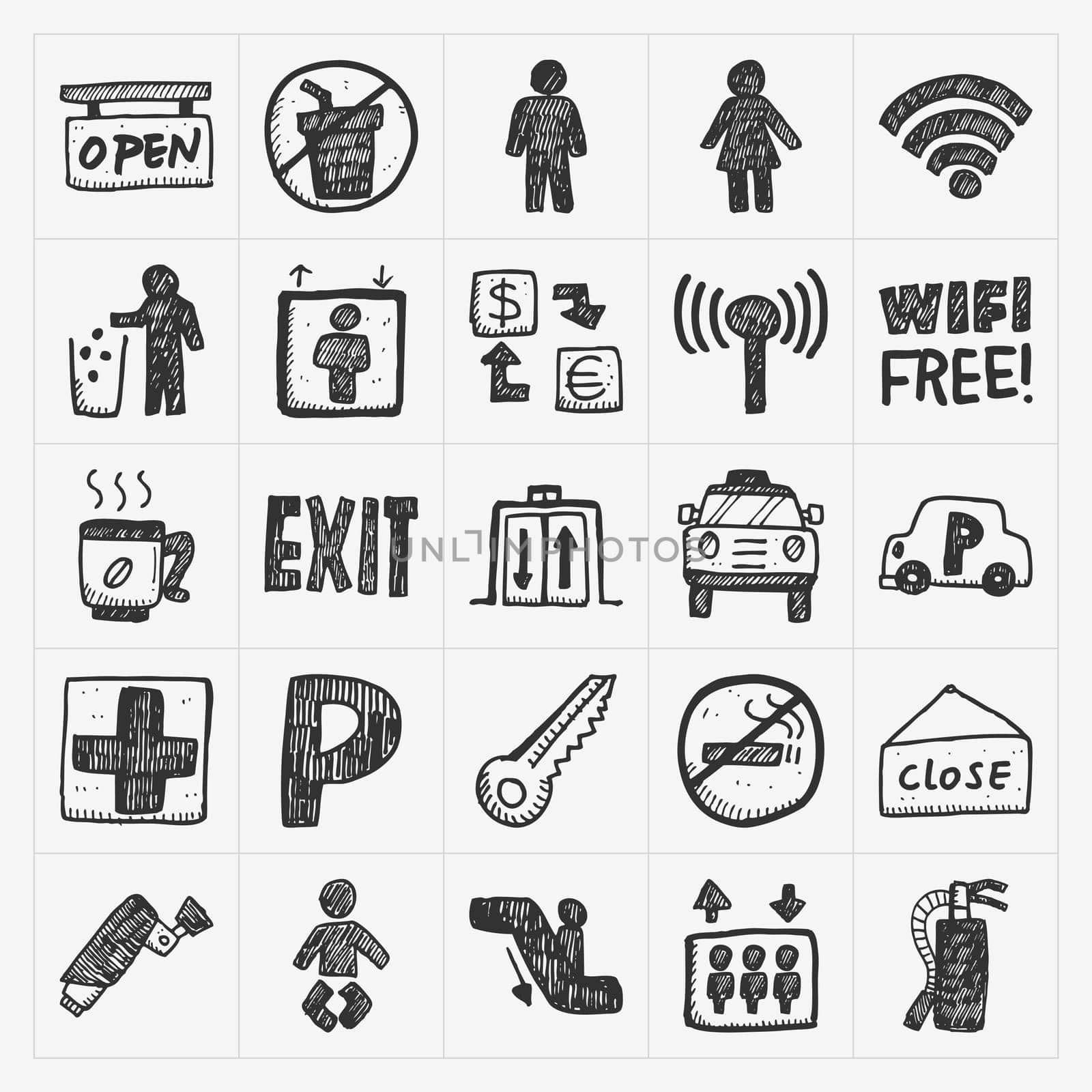doodle public sign icon
