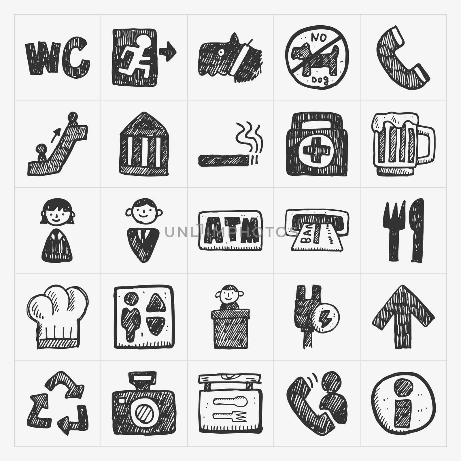 doodle public sign icon