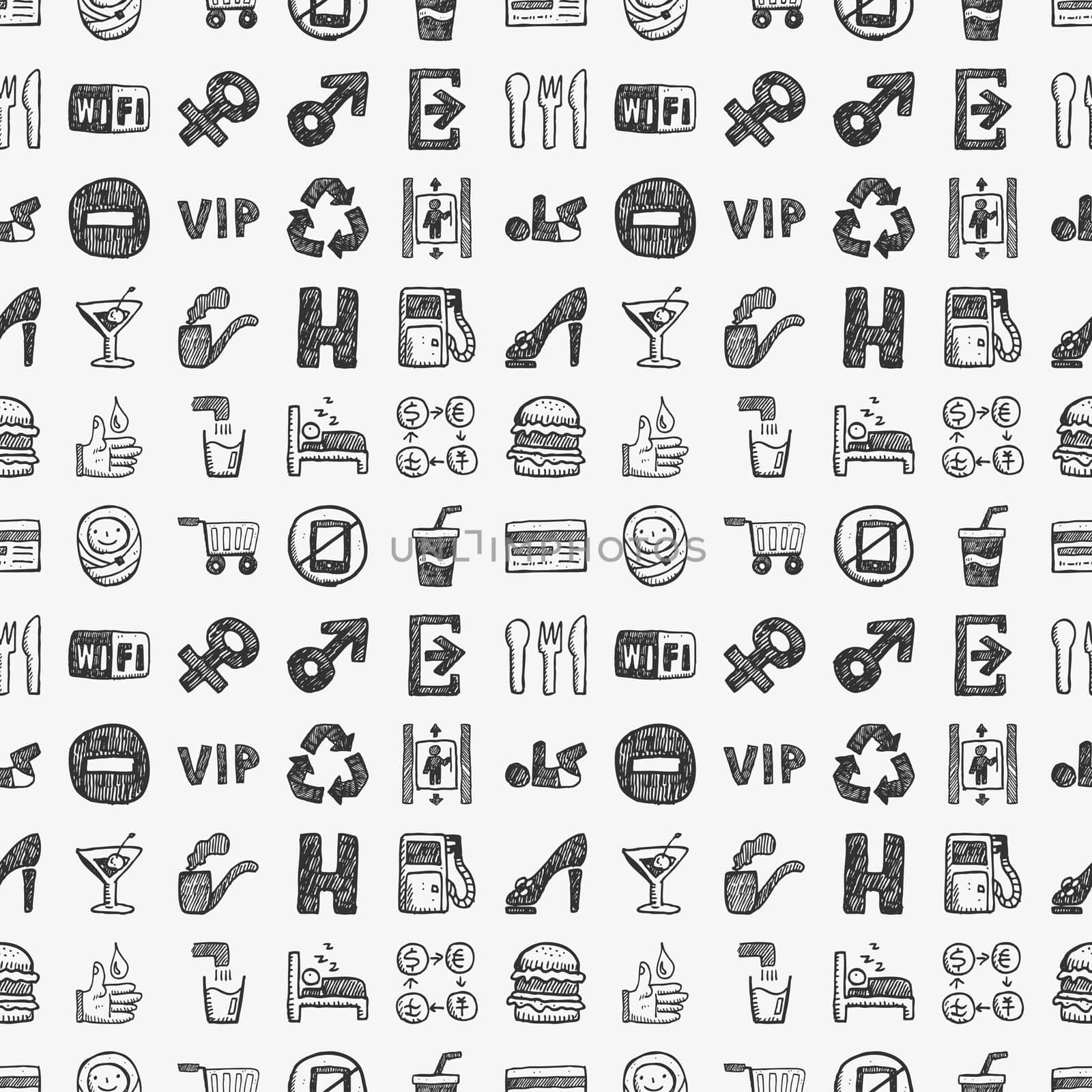 seamless doodle public sign pattern