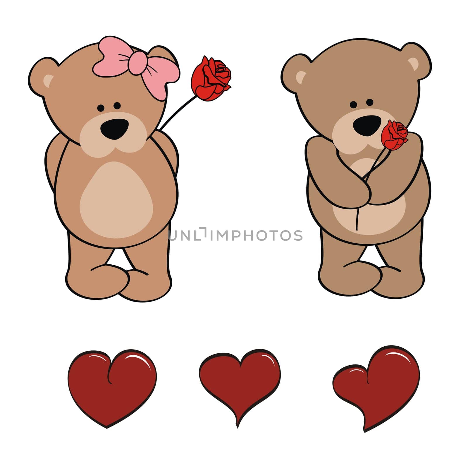 teddy bear   baby cute cartoon set in vector format