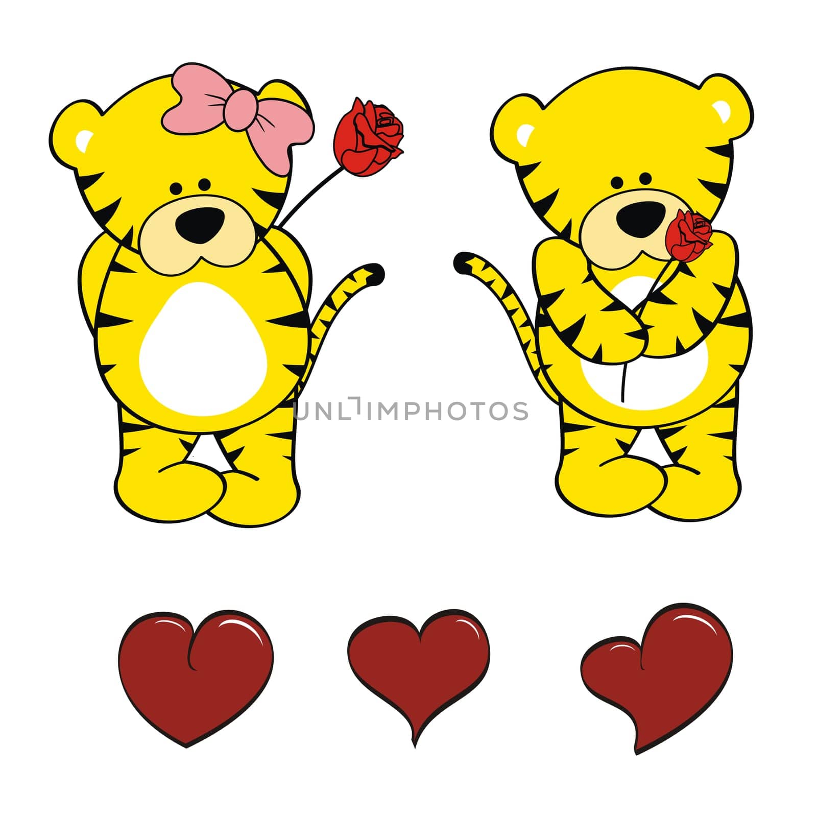 tiger  baby cute cartoon set in vector format