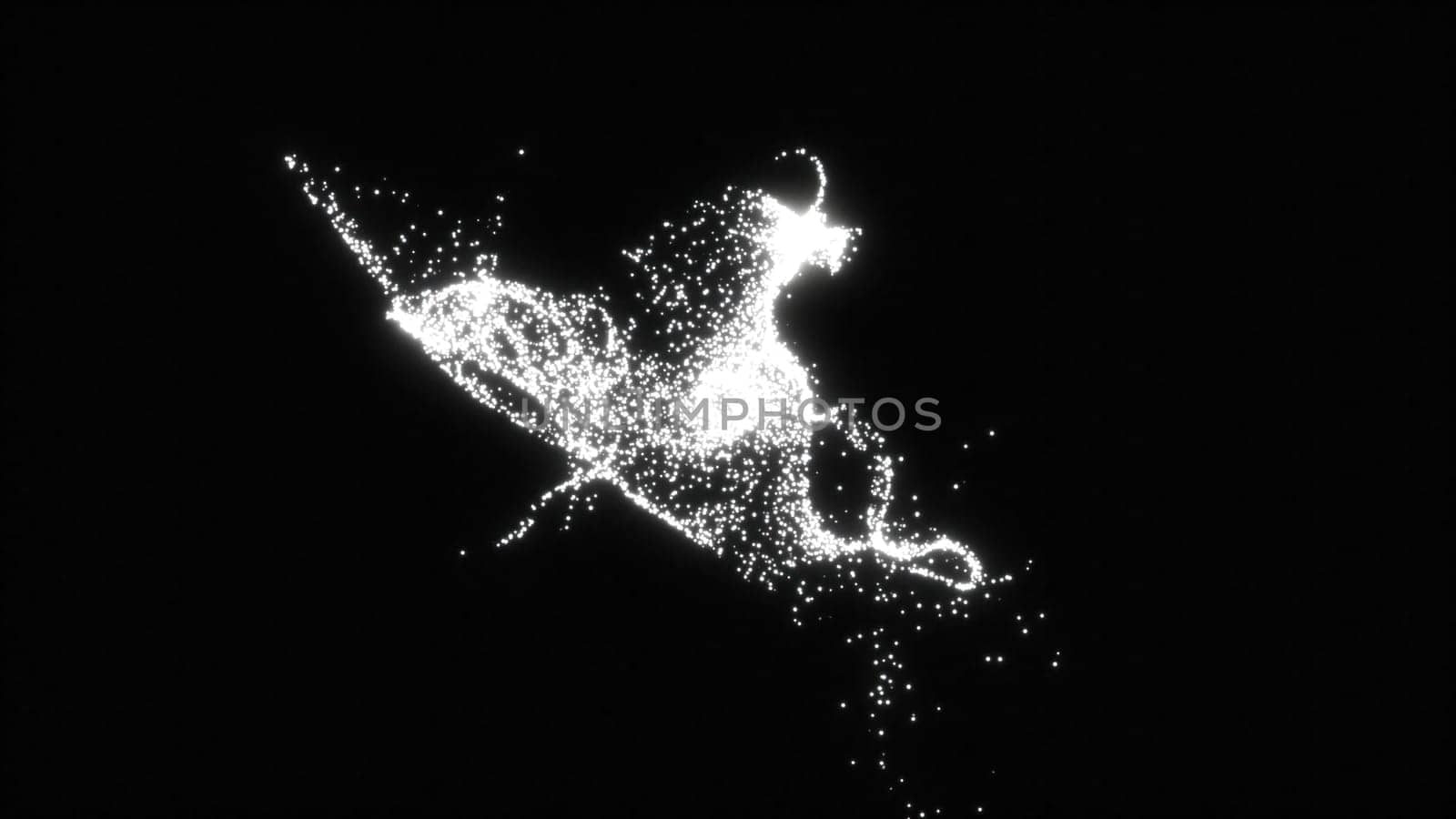 Flow white particles. Computer generated 3d render
