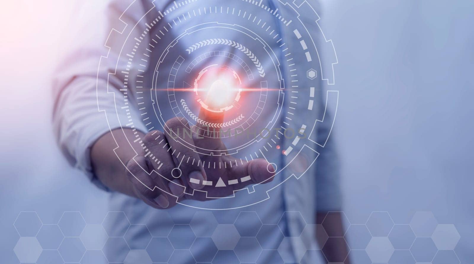 Global internet connection application and technology digital marketing, Financial and banking, Businessman holding globe on blurred background